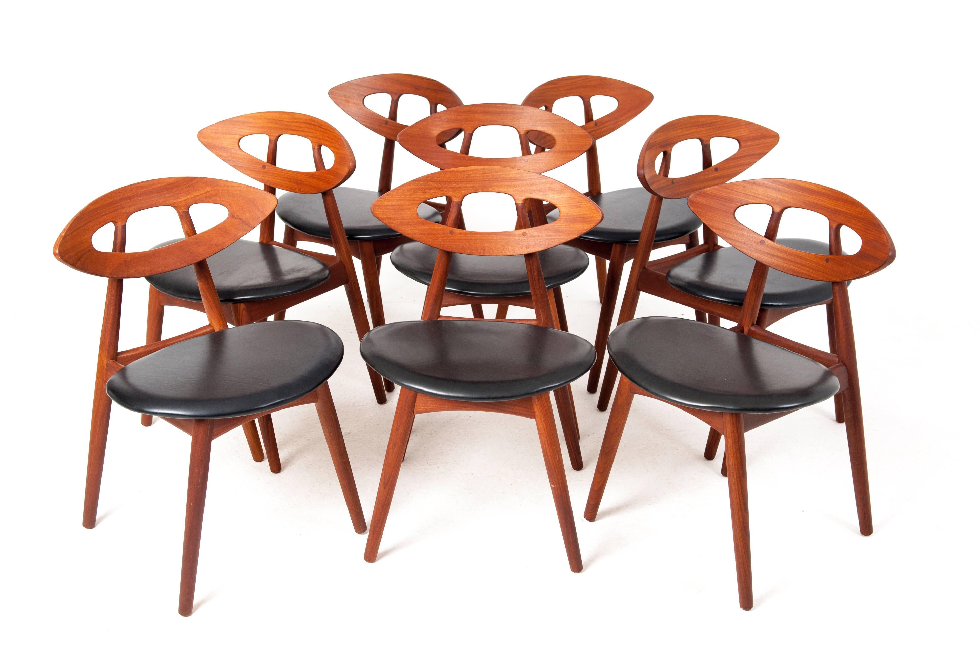 Scandinavian Modern Ejvind A. Johansson Set of 8 Eye Chairs