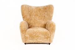 Flemming Lassen Attributed Sheepskin Easy Chair