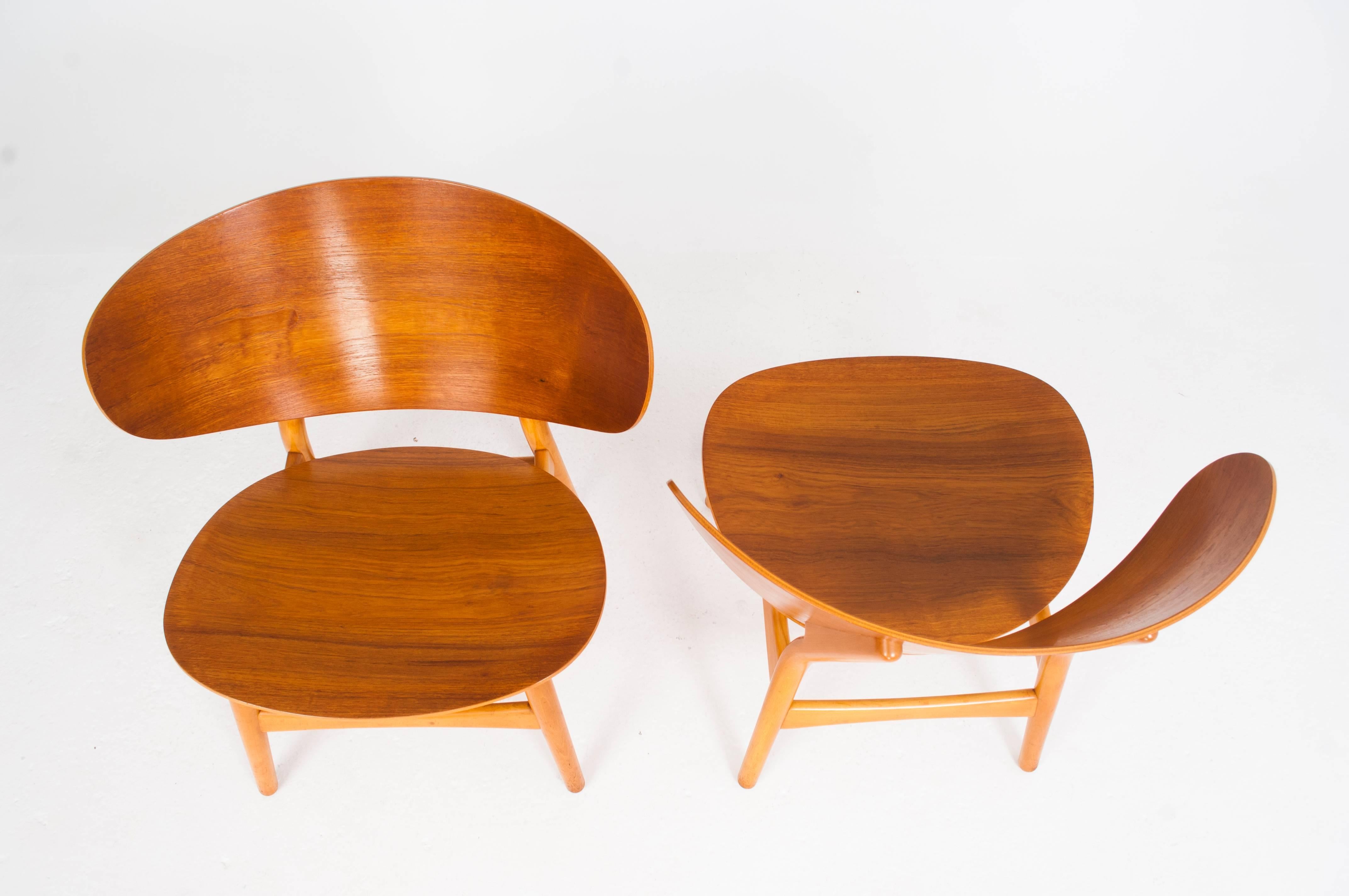Shell Chair Views Pair of Hans J. Wegner FH, 1936 Shell Chairs at 1stDibs