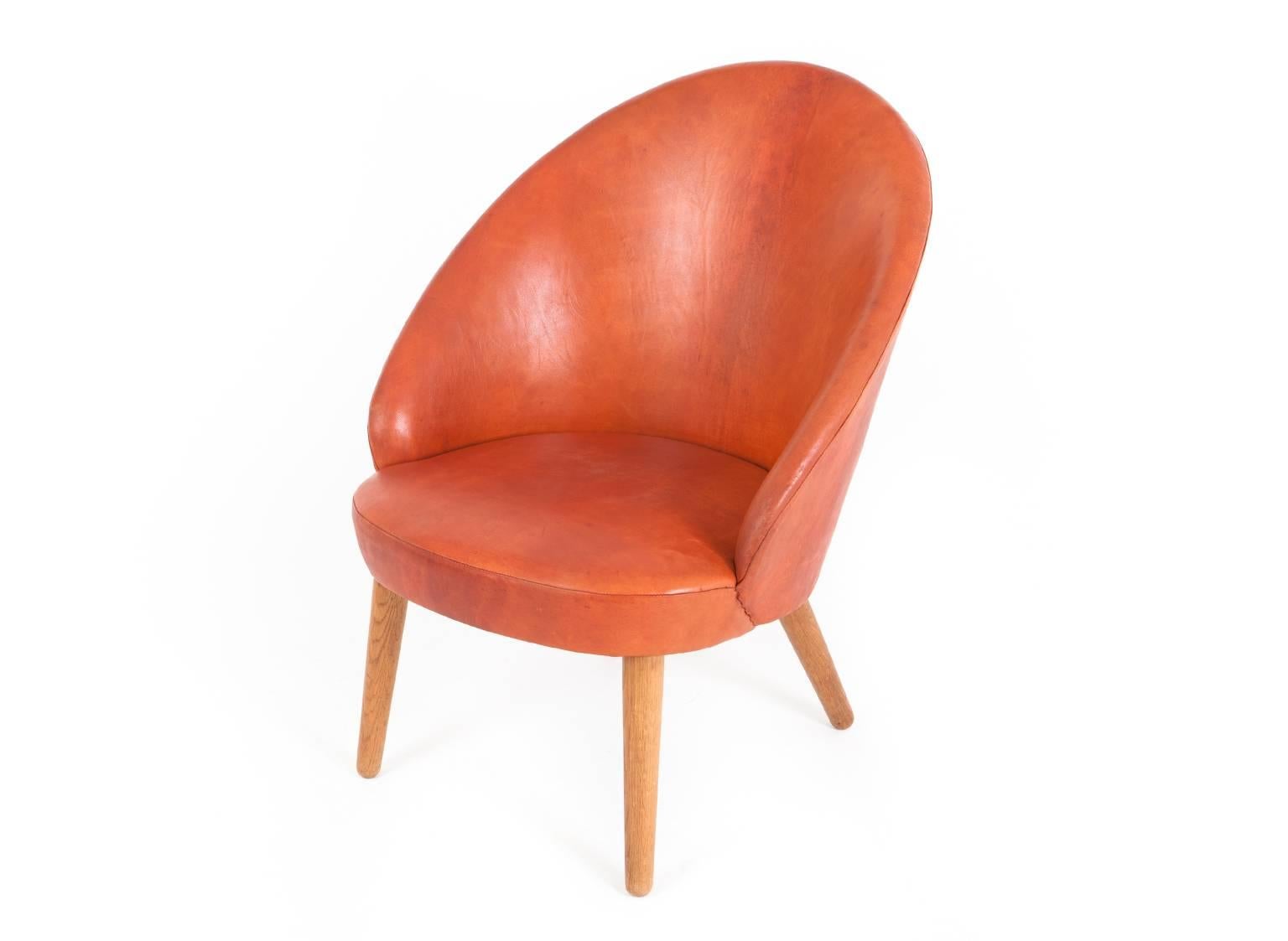 Leather Ejvind A. Johansson Pair of Easy Chairs For Sale