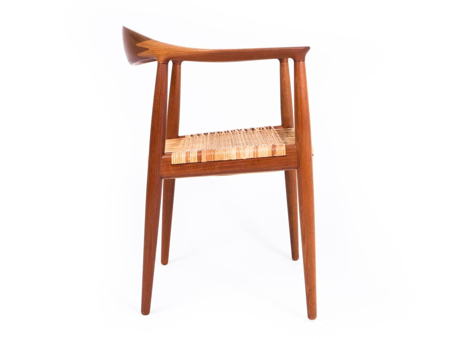 Scandinavian Modern Hans J. Wegner the Chair Oak and Cane For Sale