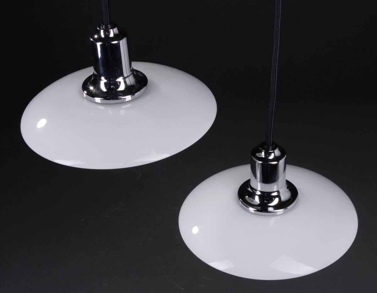 Mid-Century Modern Pair of Poul Henningsen Pendants PH 2/1 for Louis Poulsen For Sale