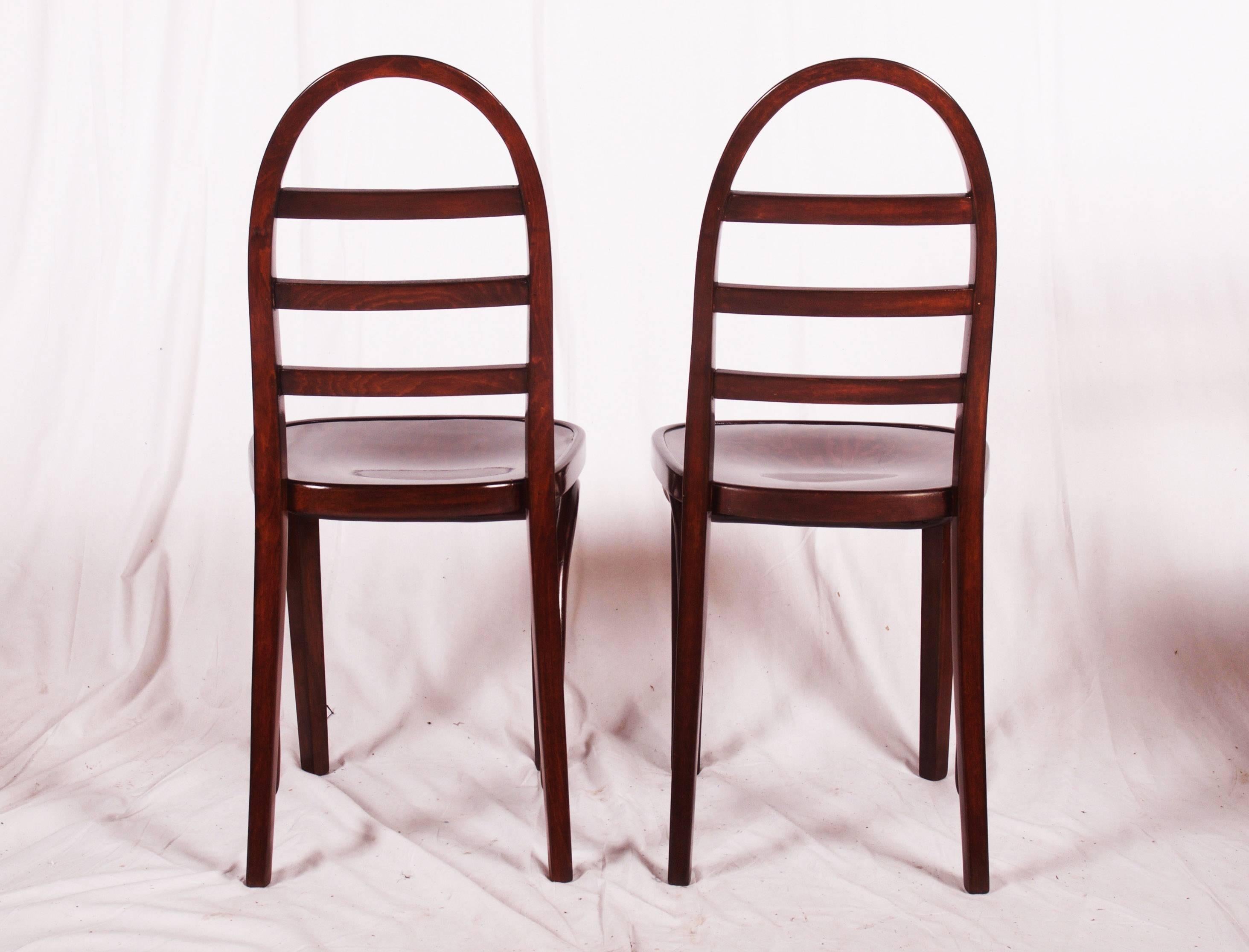 Vienna Secession Pair of Art Deco Thonet Chairs