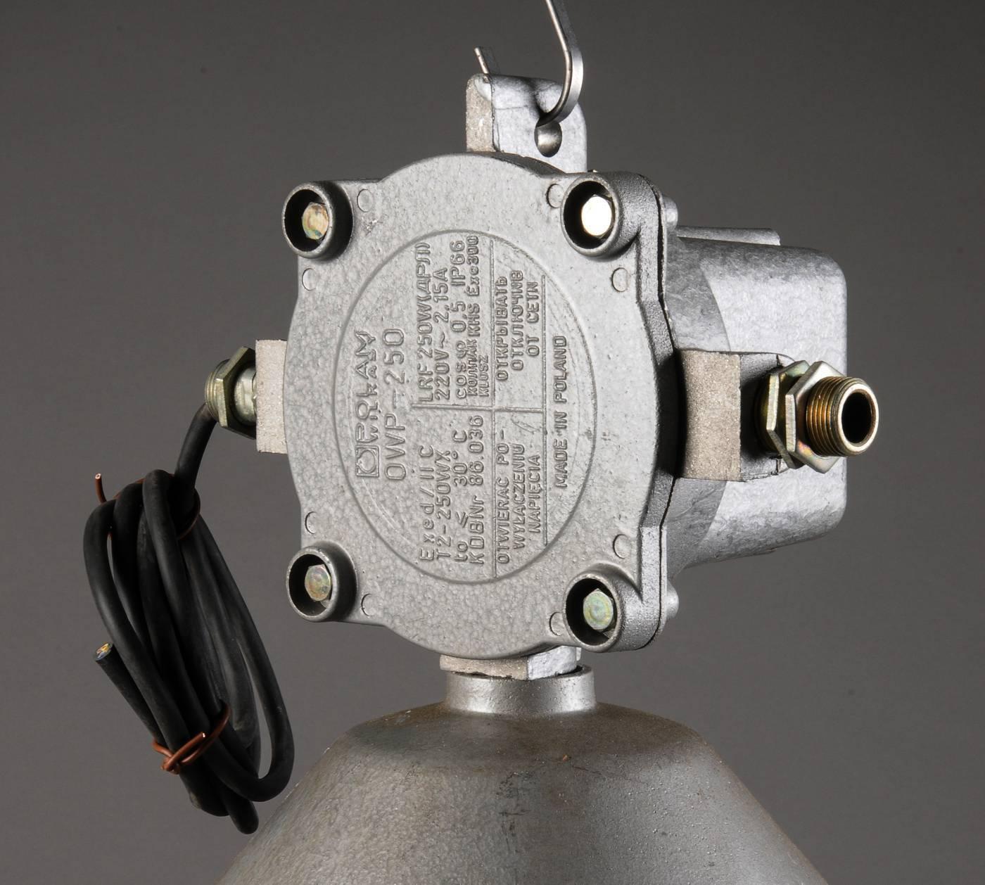 Cast Vintage Large Factory Industrial Lamp For Sale