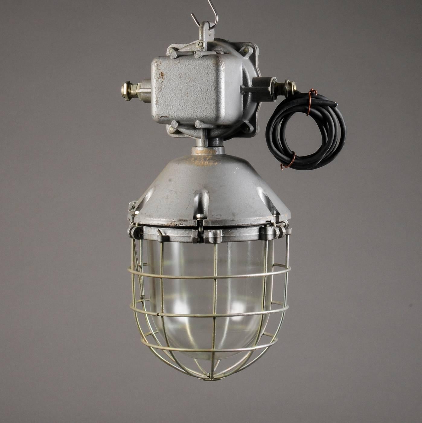 Late 20th Century Vintage Large Factory Industrial Lamp For Sale