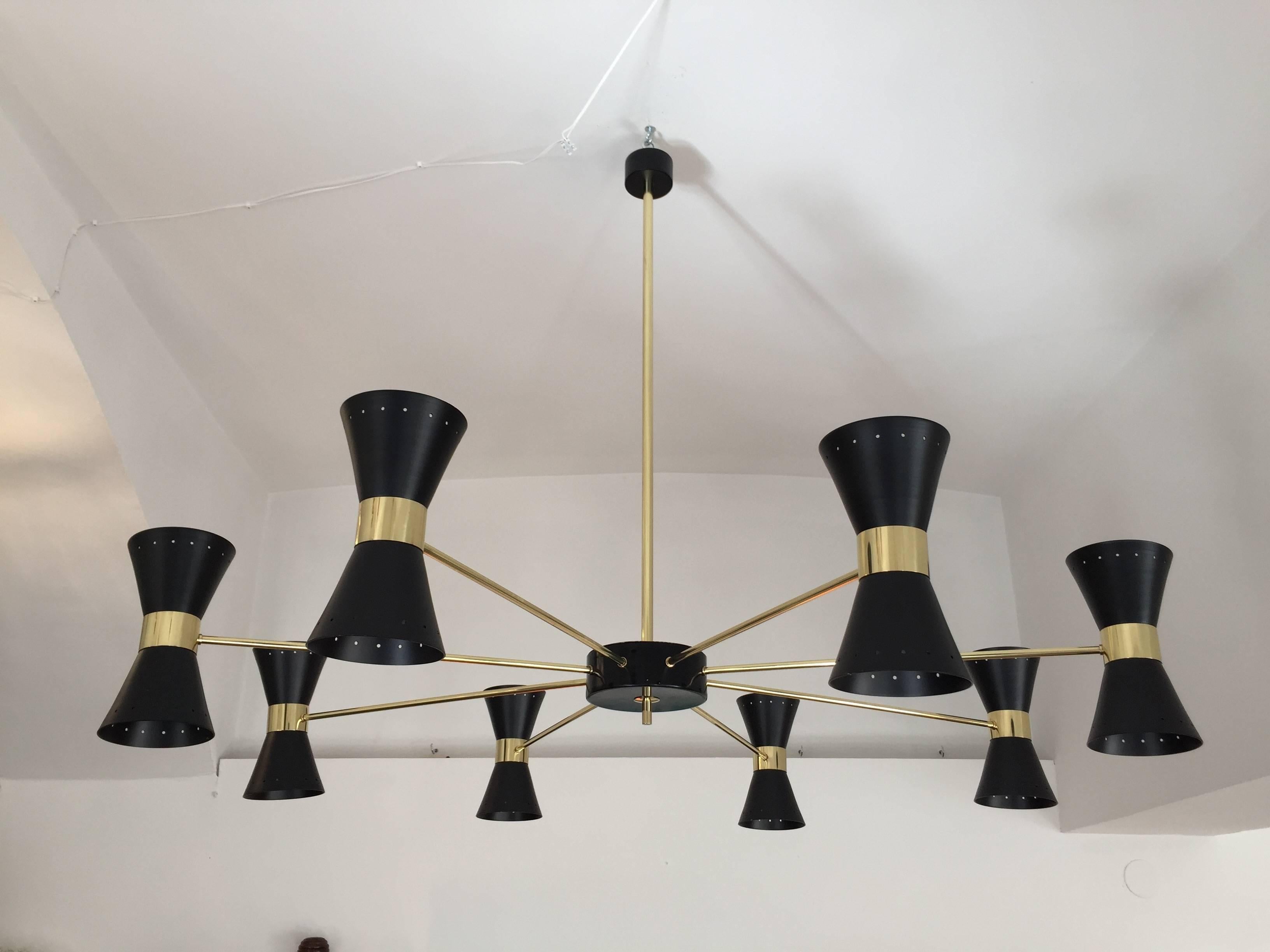 mid century chandelier black