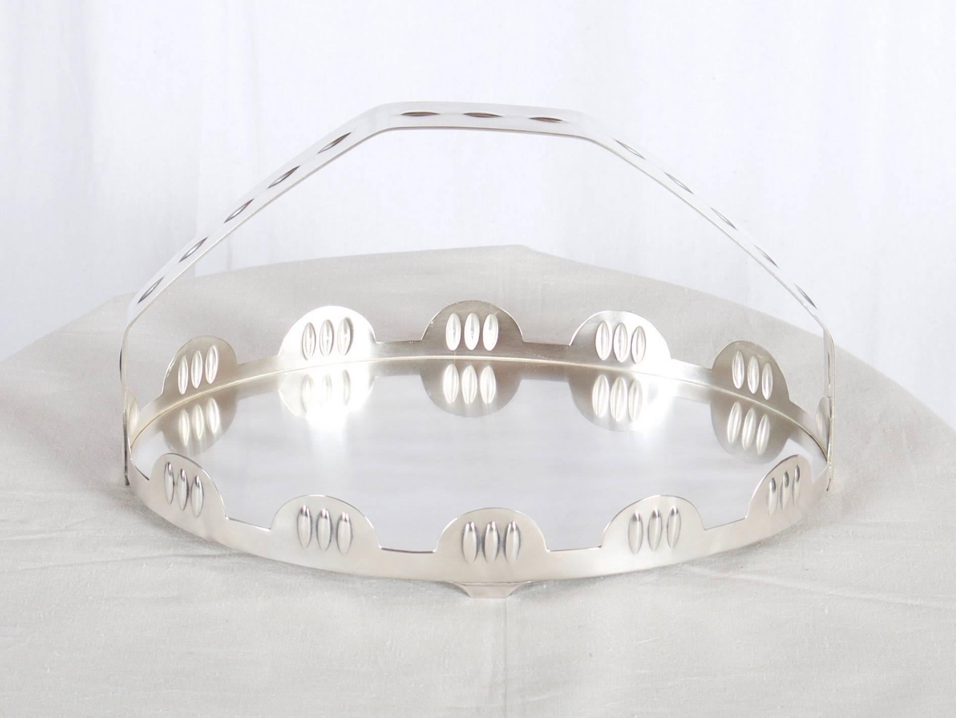 Austrian Art Deco Dish with Handle, Centerpiece  For Sale