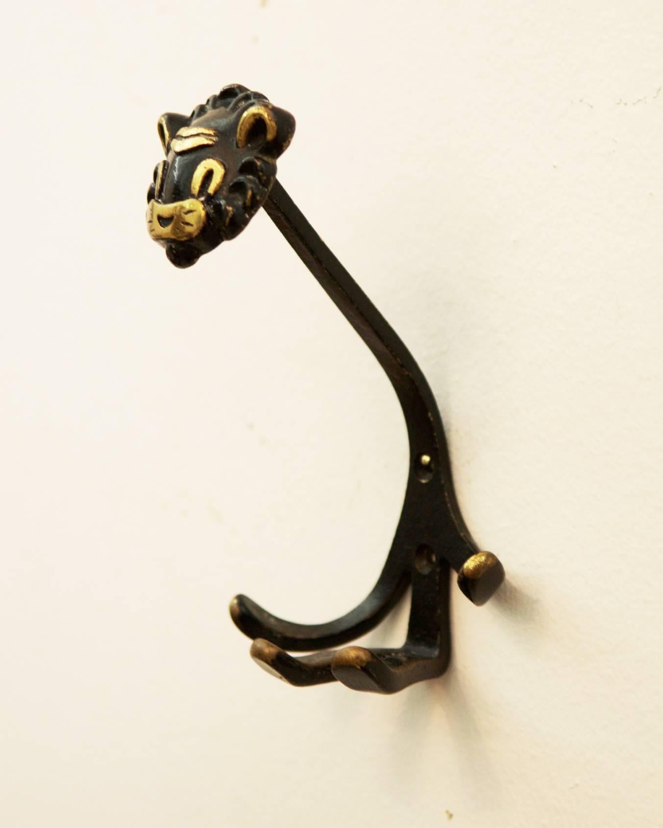 Mid-Century Modern Lion Wall Hook by Walter Bosse For Sale