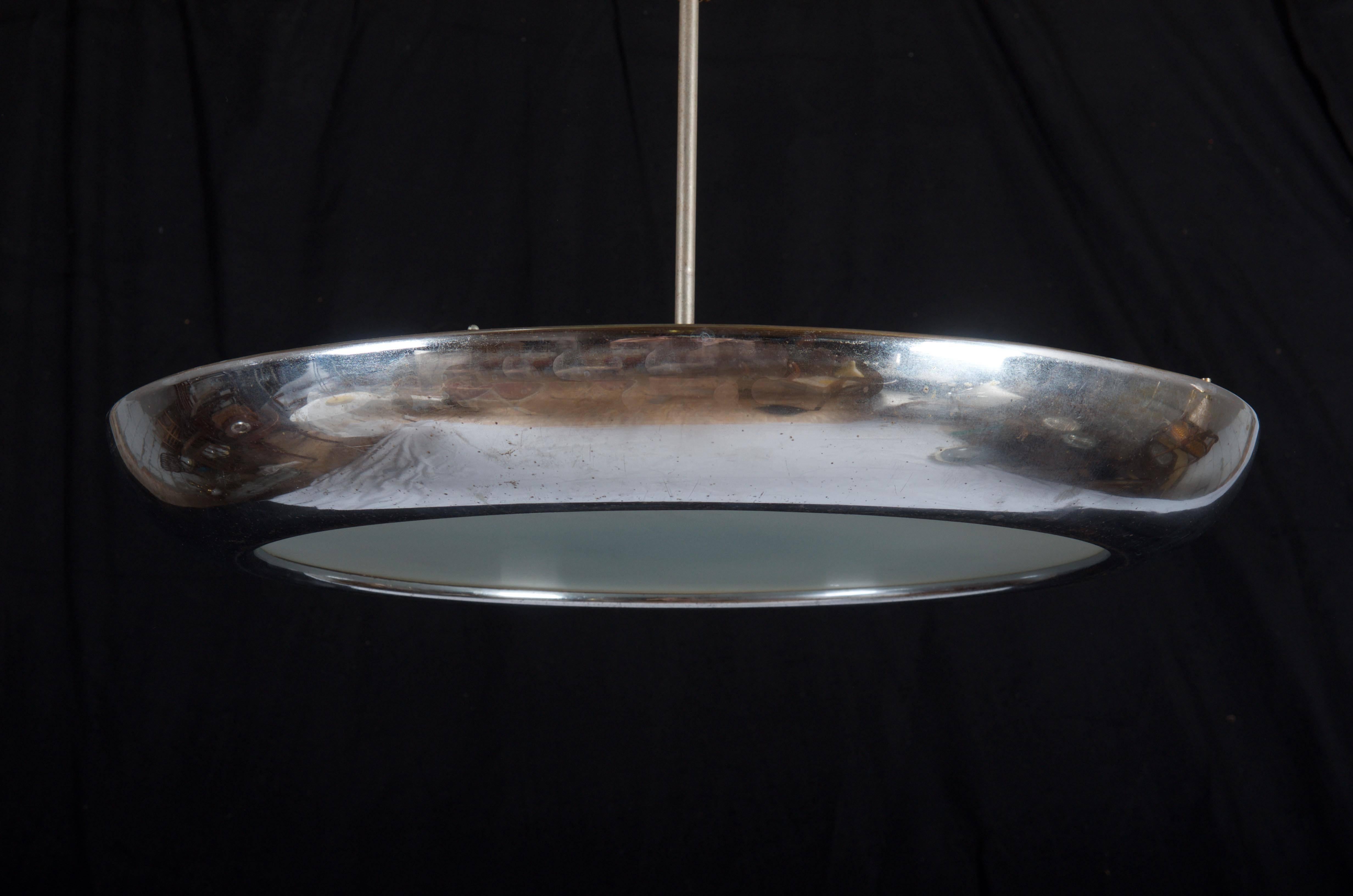 Large Bauhaus Functionalism Copper Pendant by Josef Hurka for Napako In Excellent Condition In Vienna, AT