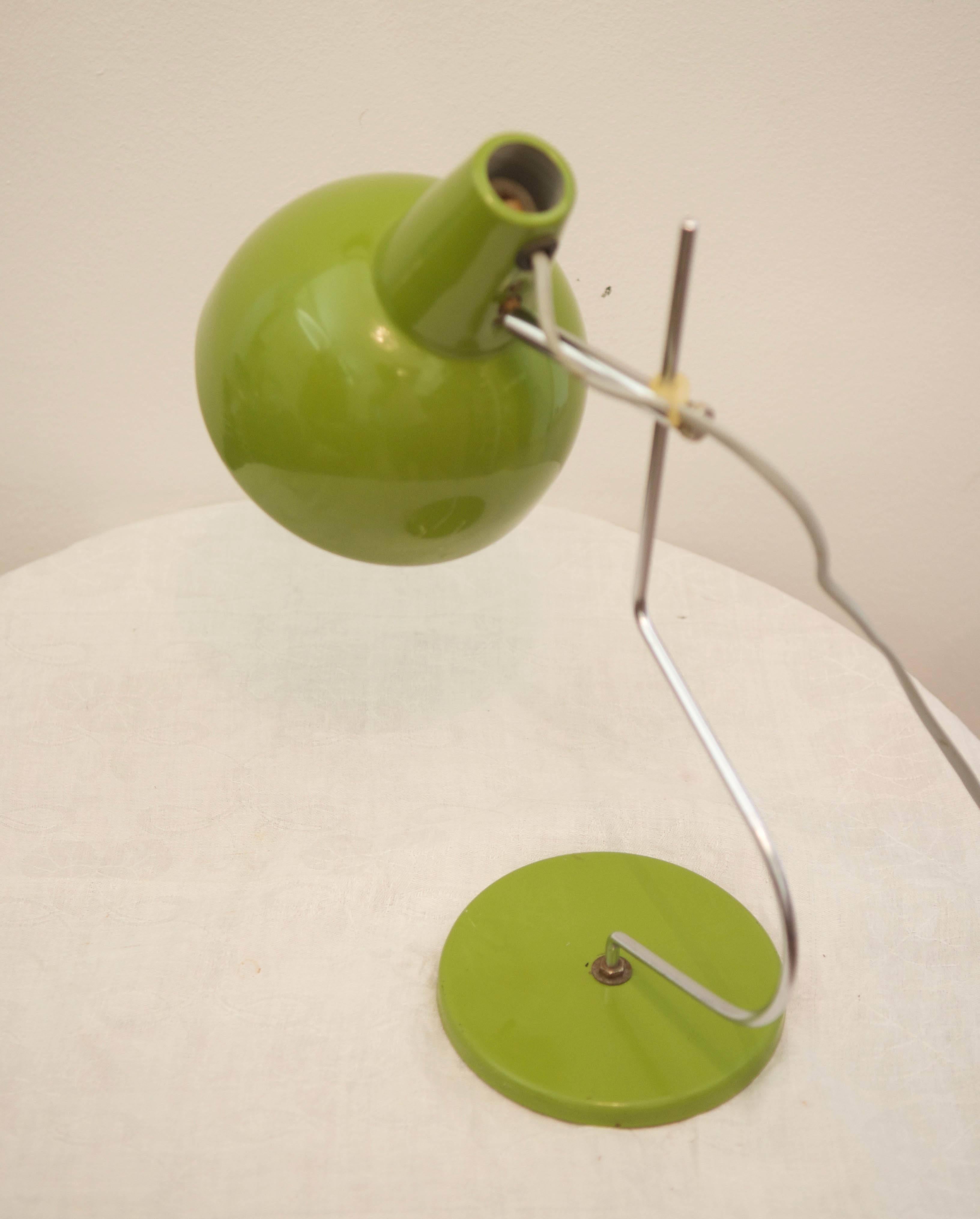 Mid-Century Green Table Lamp by Josef Hurka In Excellent Condition For Sale In Vienna, AT
