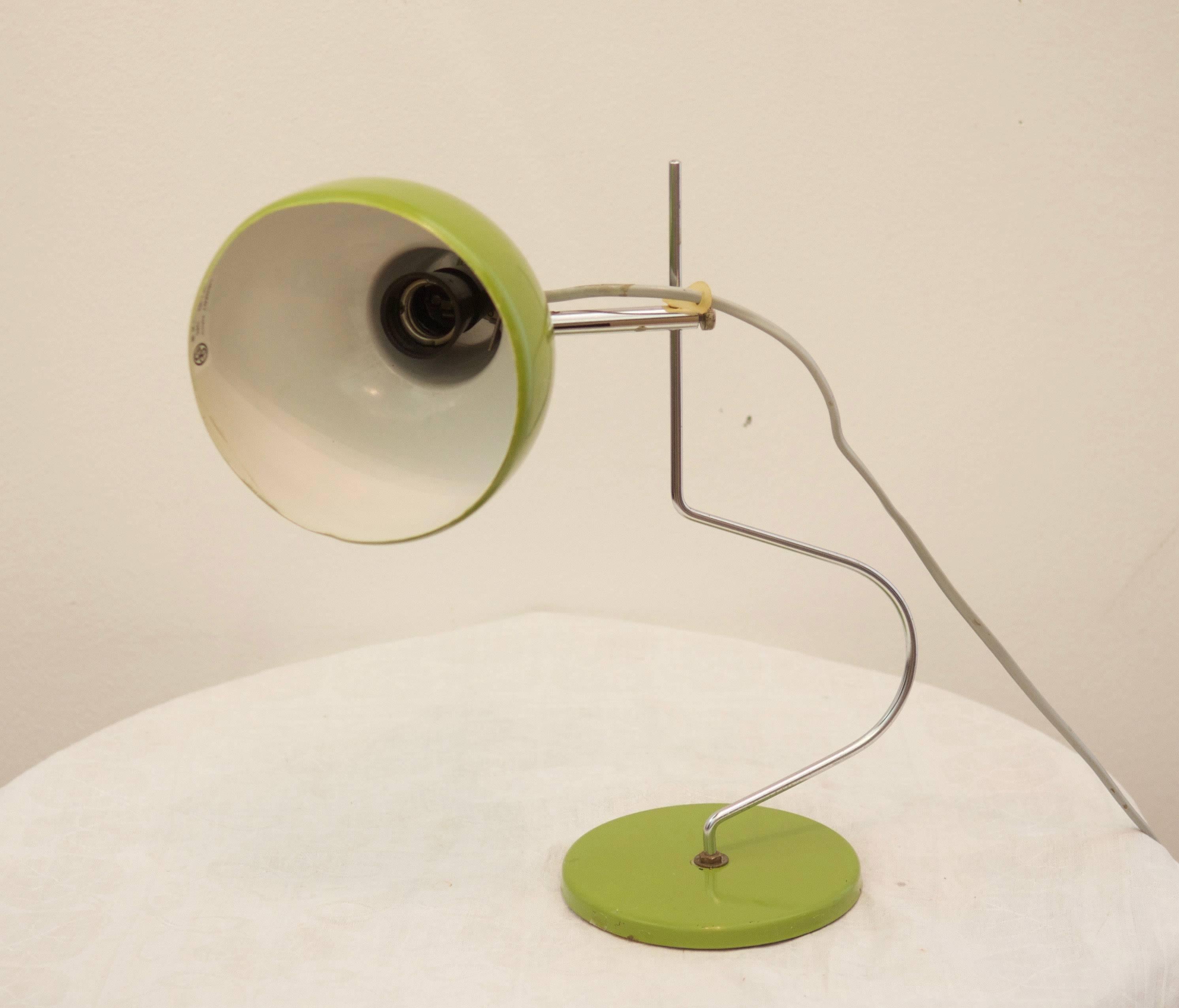 Grüne Mid-Century-Tischlampe von Josef Hurka (Gemalt) im Angebot