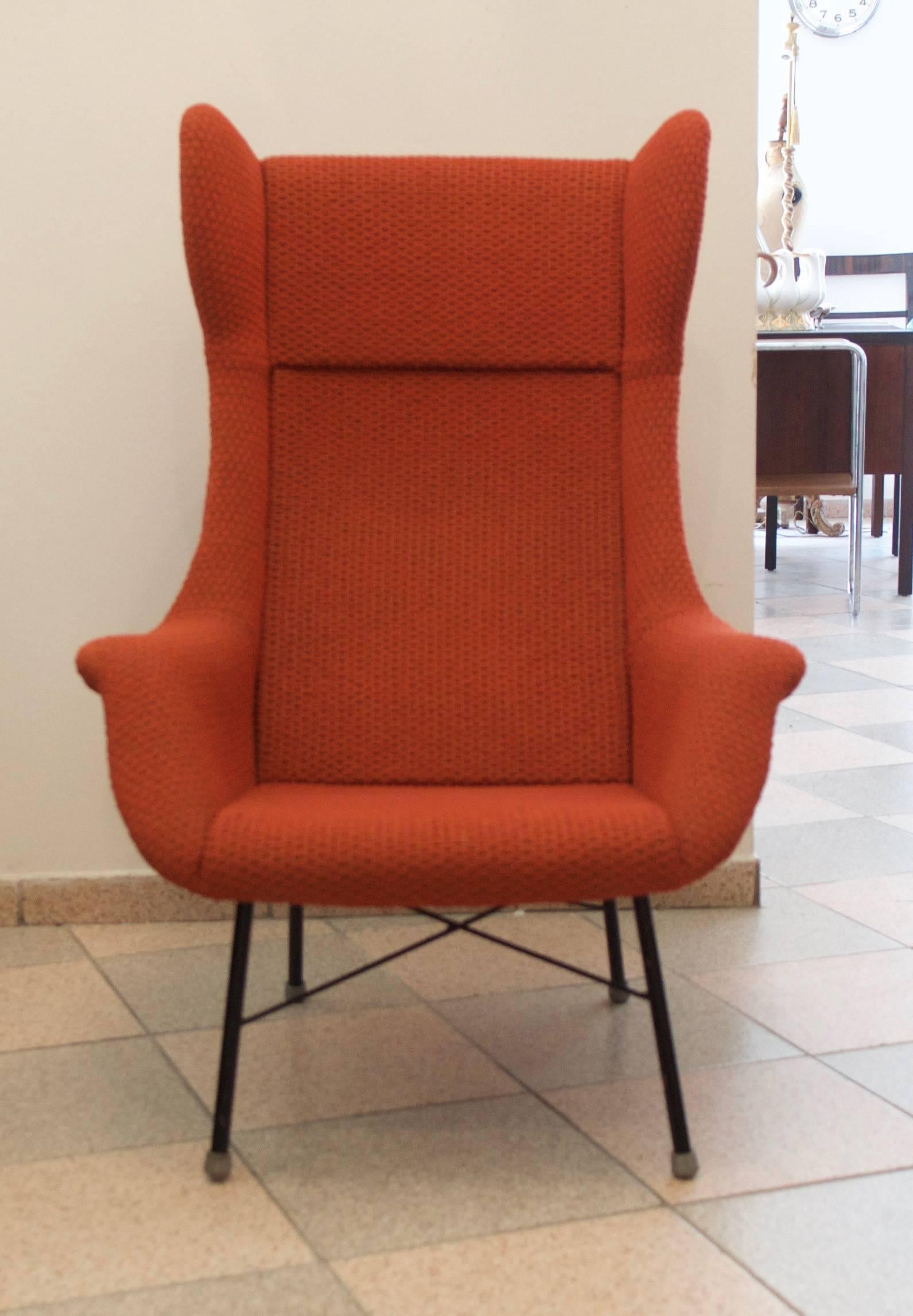 Mid-Century Modern Rare Wingback Chair by Miroslav Navratil