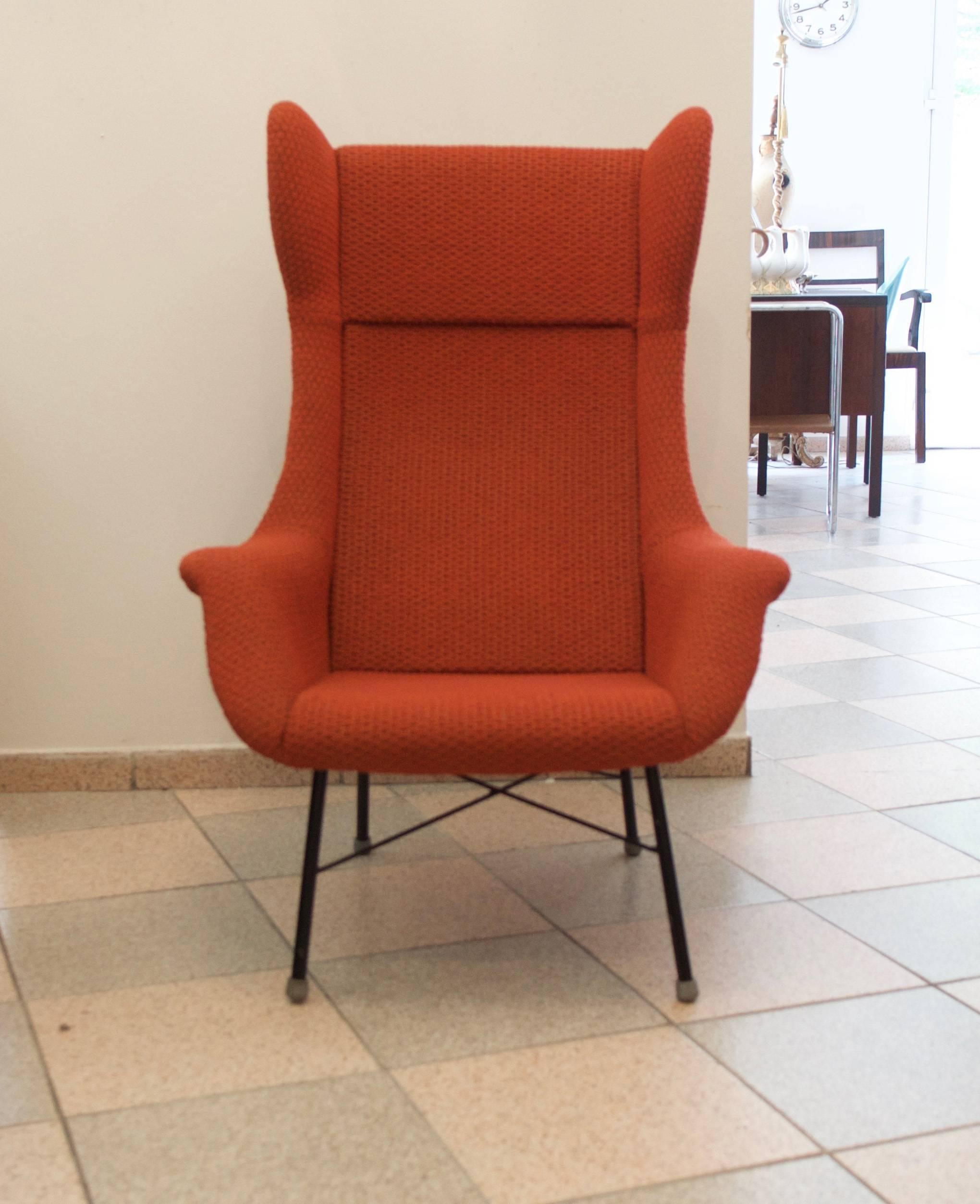 Fabric Rare Wingback Chair by Miroslav Navratil