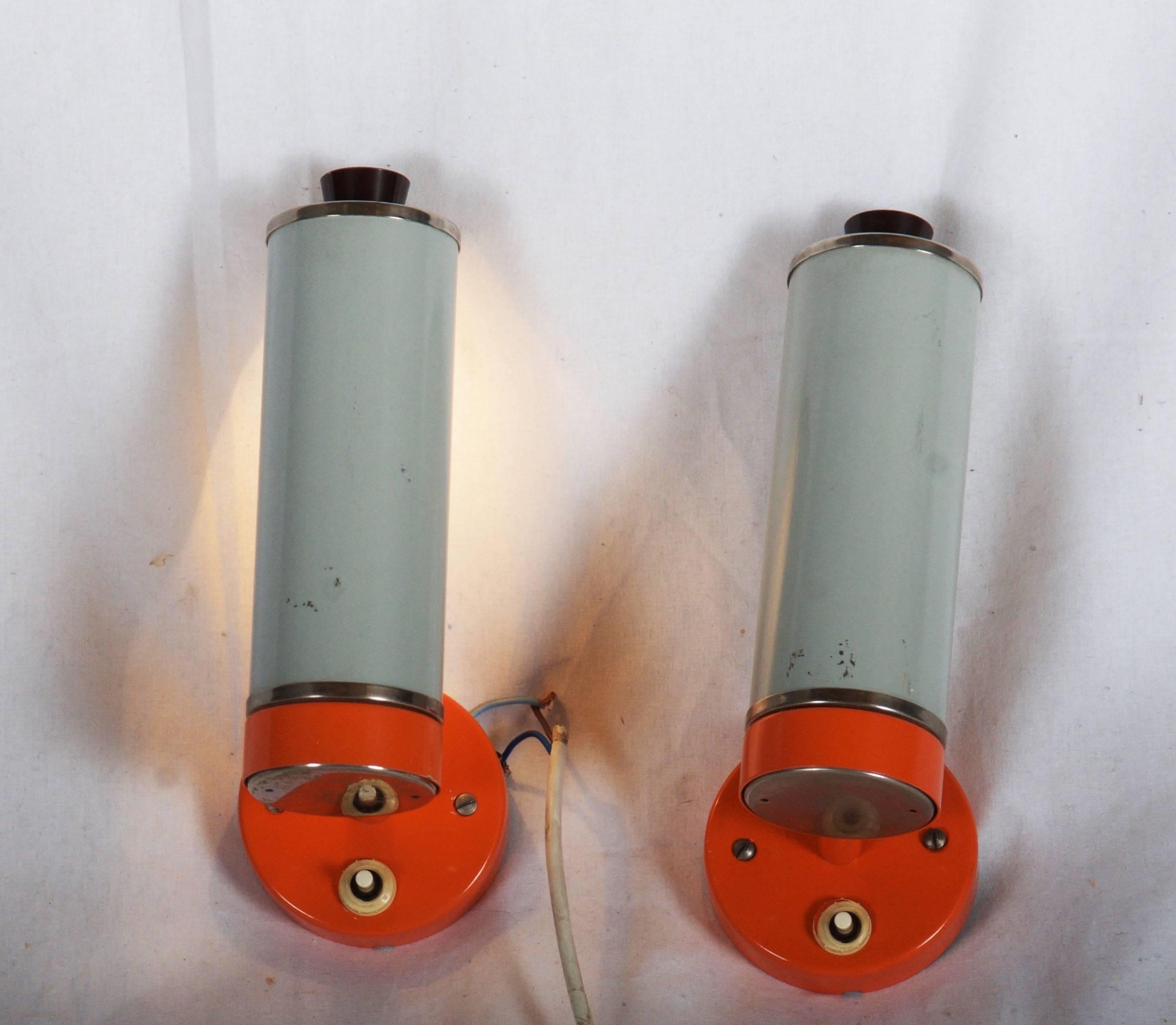 Mid-Century Modern Pair of Wall Lamps, Sconces by from the 1960s For Sale