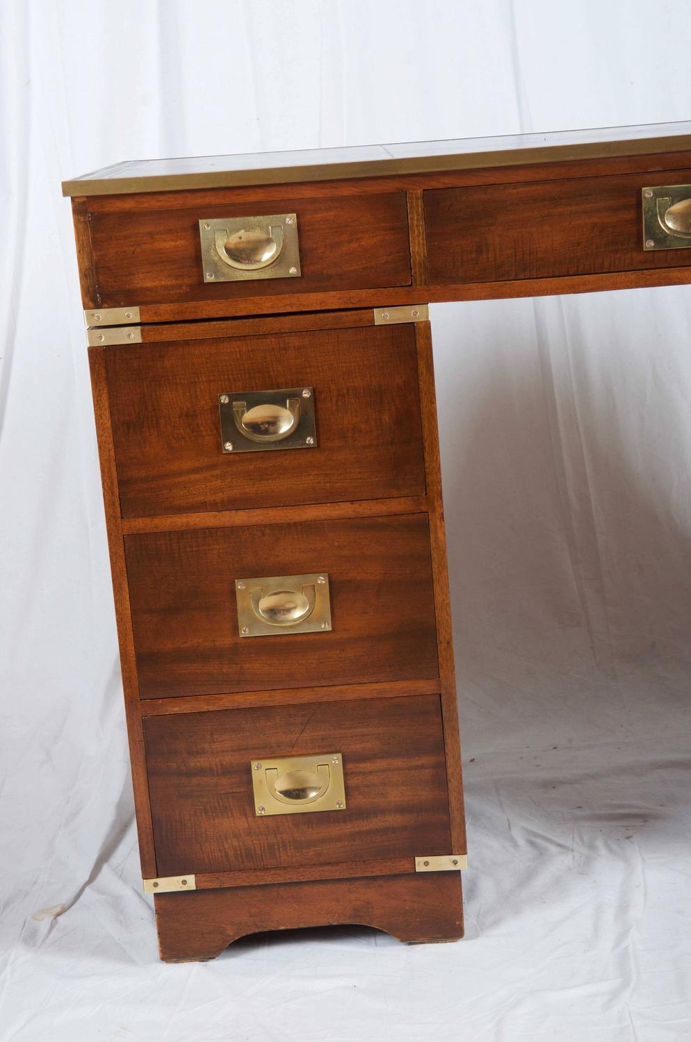 British Mahagony Campaign Desk For Sale at 1stdibs