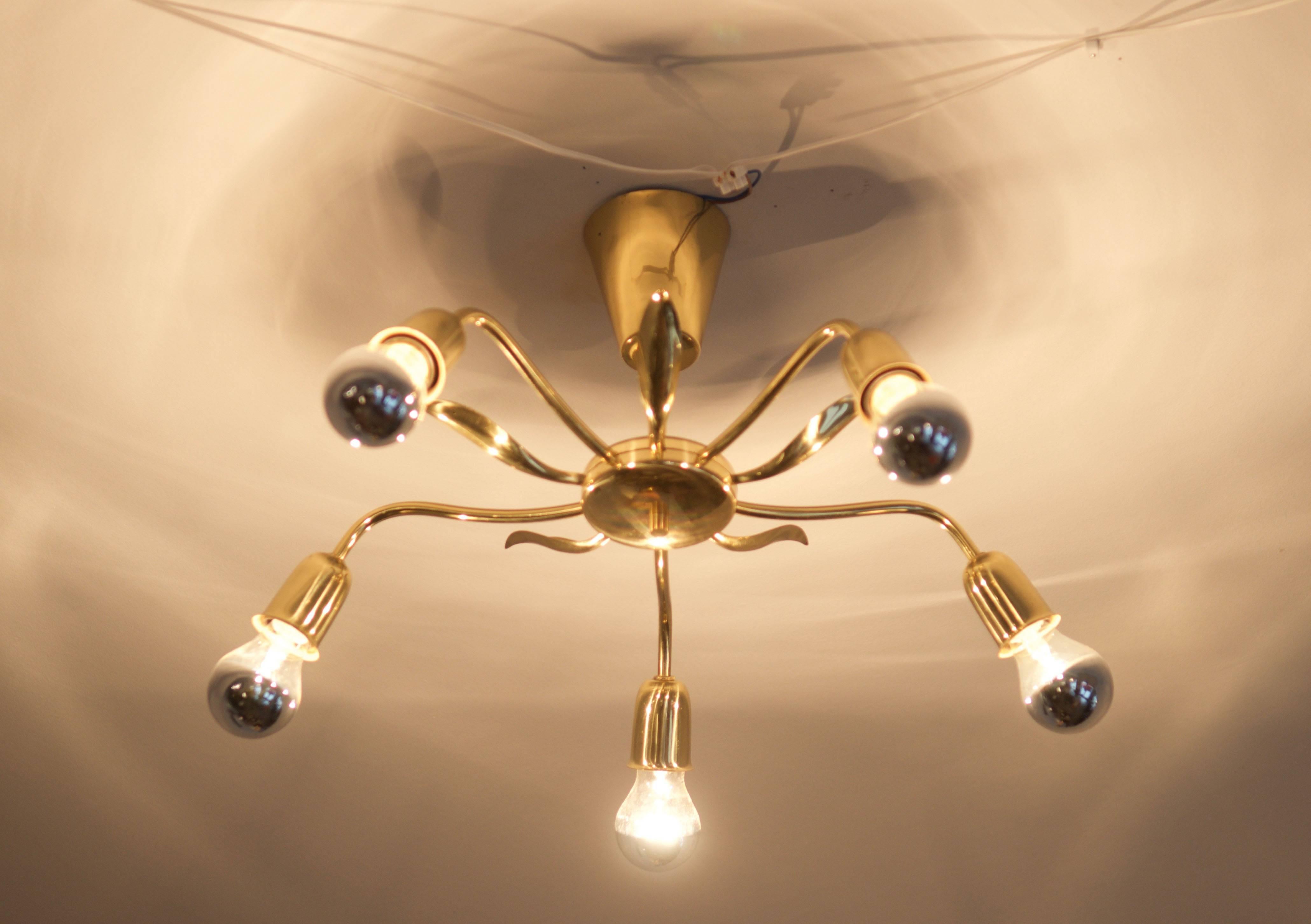 Mid-Century Chandelier by Rupert Nikoll In Excellent Condition In Vienna, AT