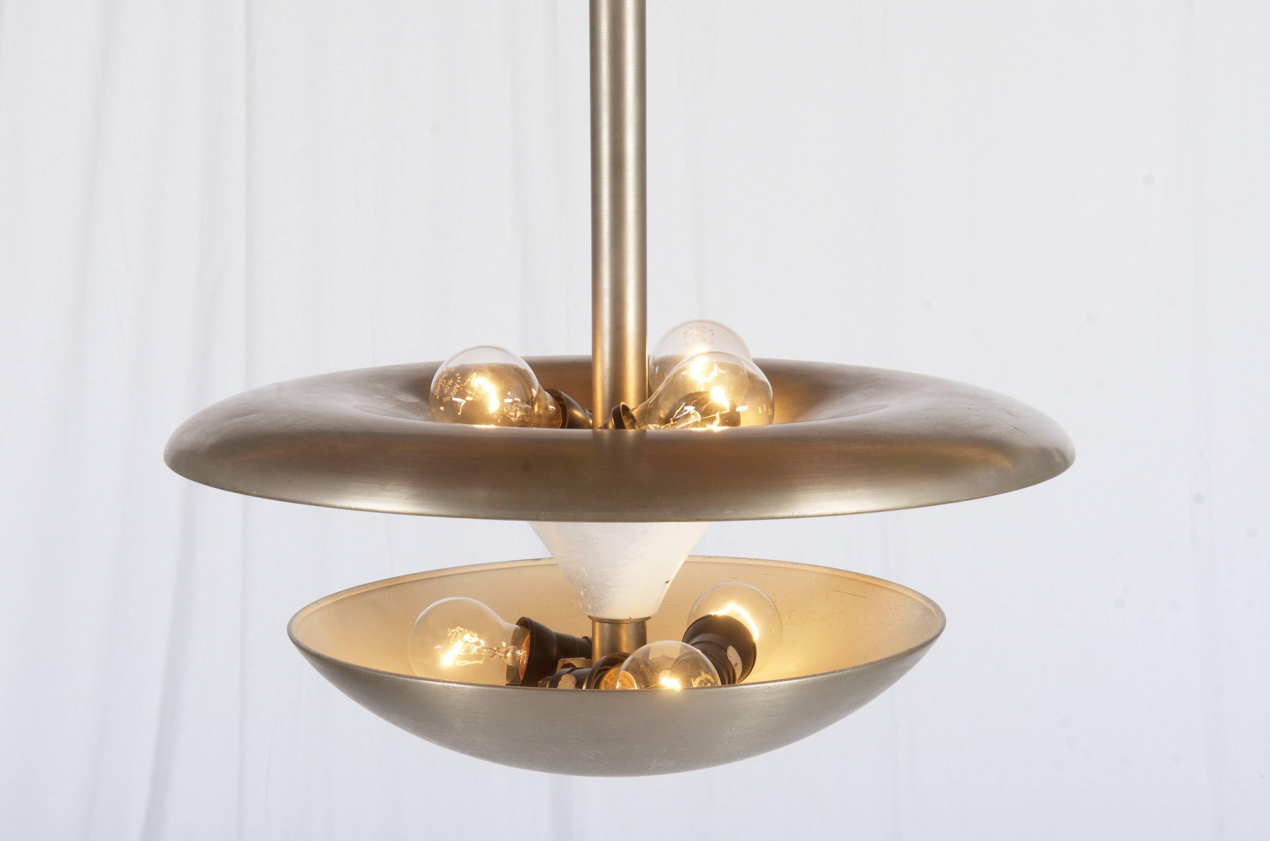 Very Rare Bauhaus Circular Chandelier Designed by Franta Anýž In Excellent Condition For Sale In Vienna, AT