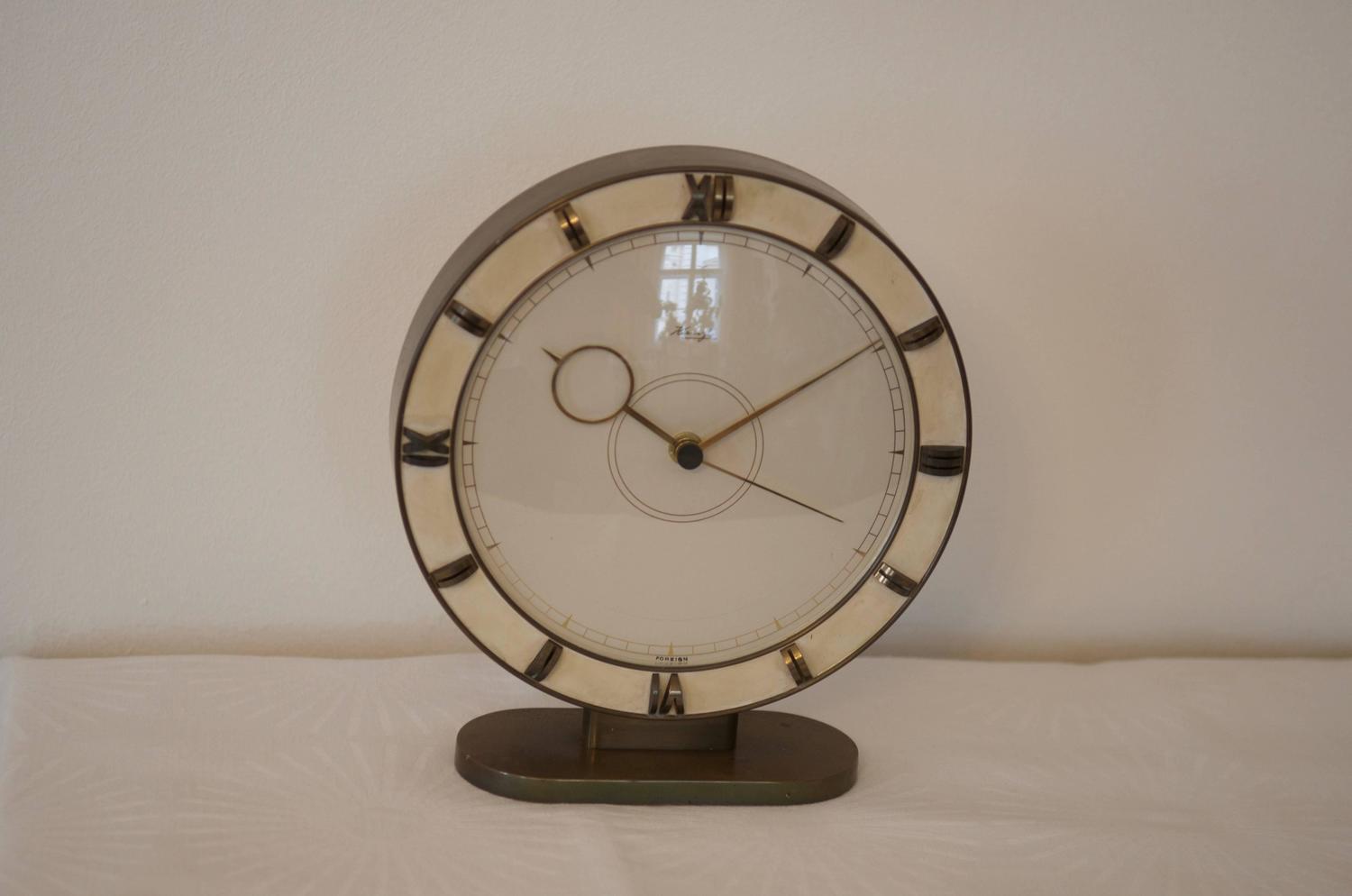 Big Kienzle Art Deco Table Clock, 1930s For Sale at 1stdibs
