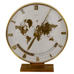 Vintage Big Kienzle Weltzeituhr Modernist Table World Timer Zone Clock, 1960s