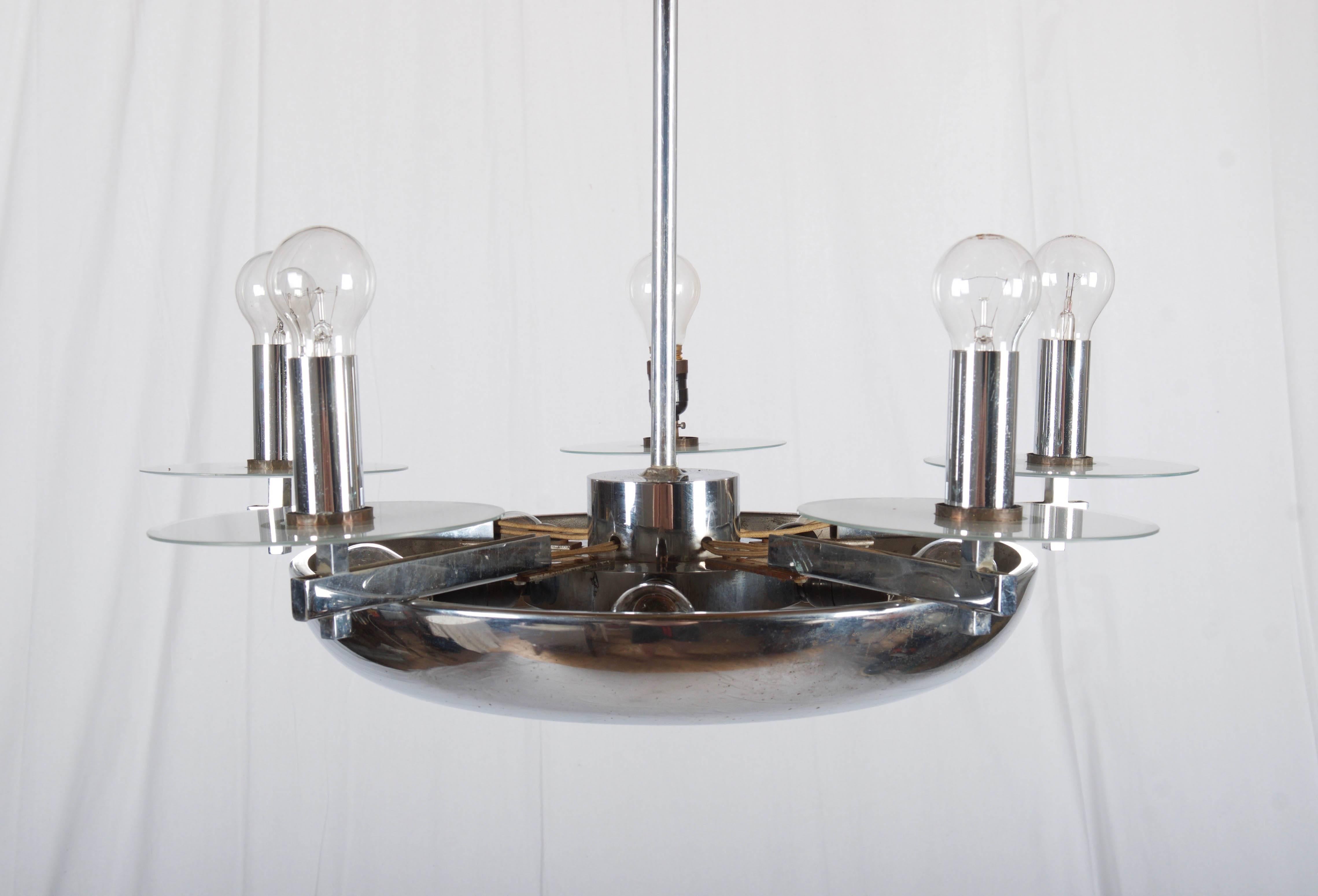 Large Bauhaus Functionalism Pendant by Josef Hurka for Napako In Excellent Condition In Vienna, AT