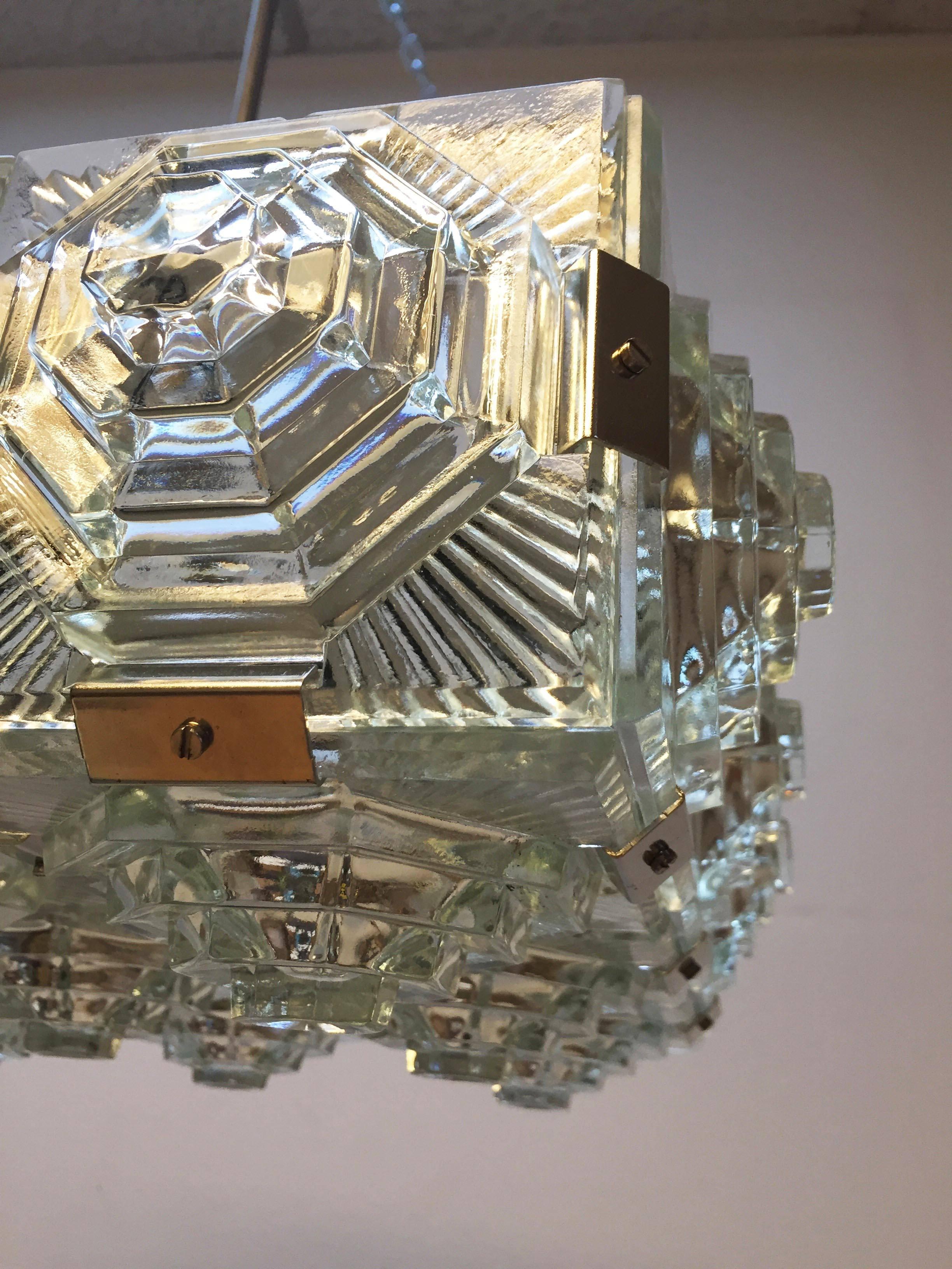 Mid-Century Modernist Chandelier in the Style of Kalmar For Sale 3