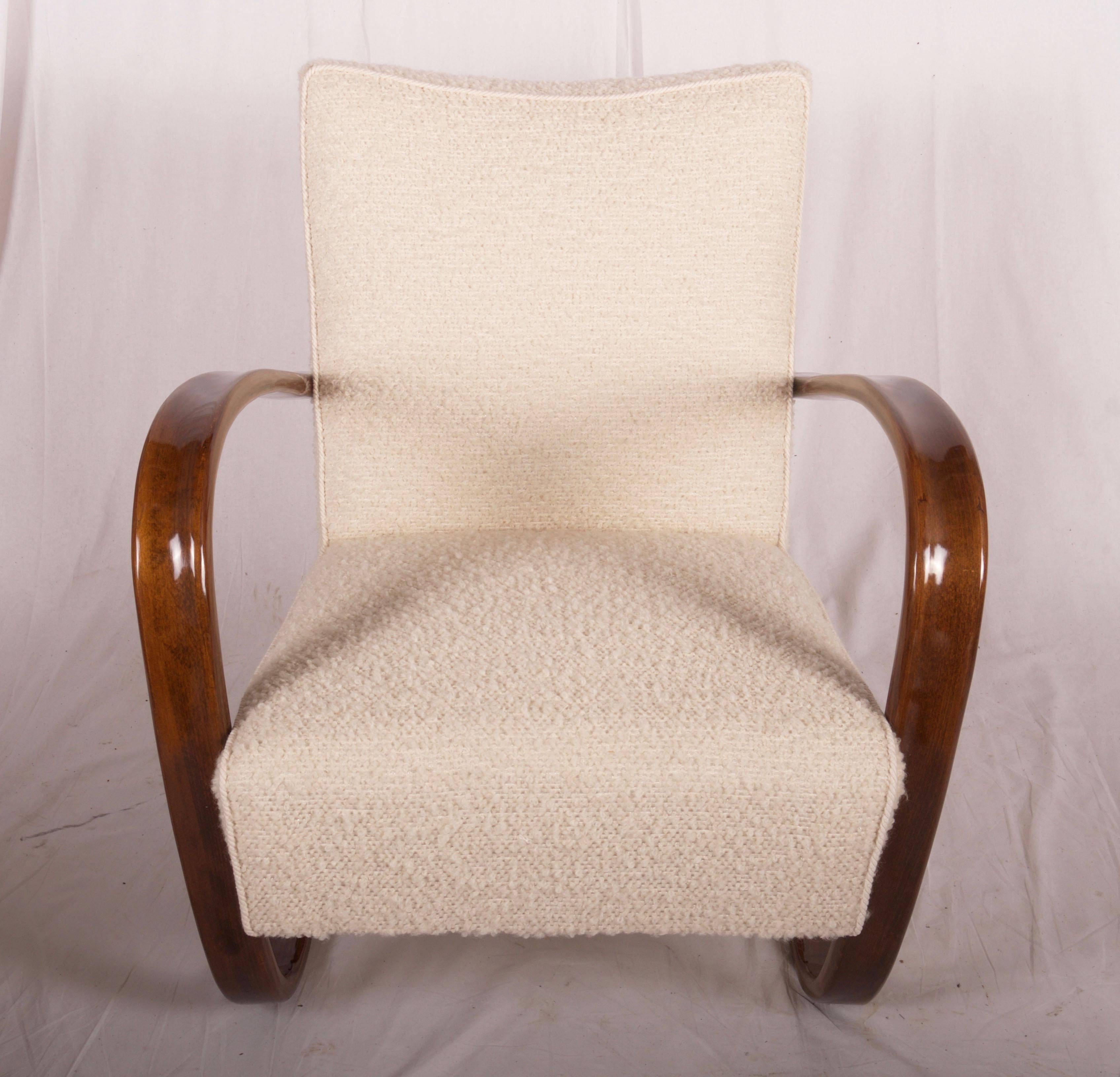 Beech Art Deco Thonet H269 Armchair by Jindrich Halabala
