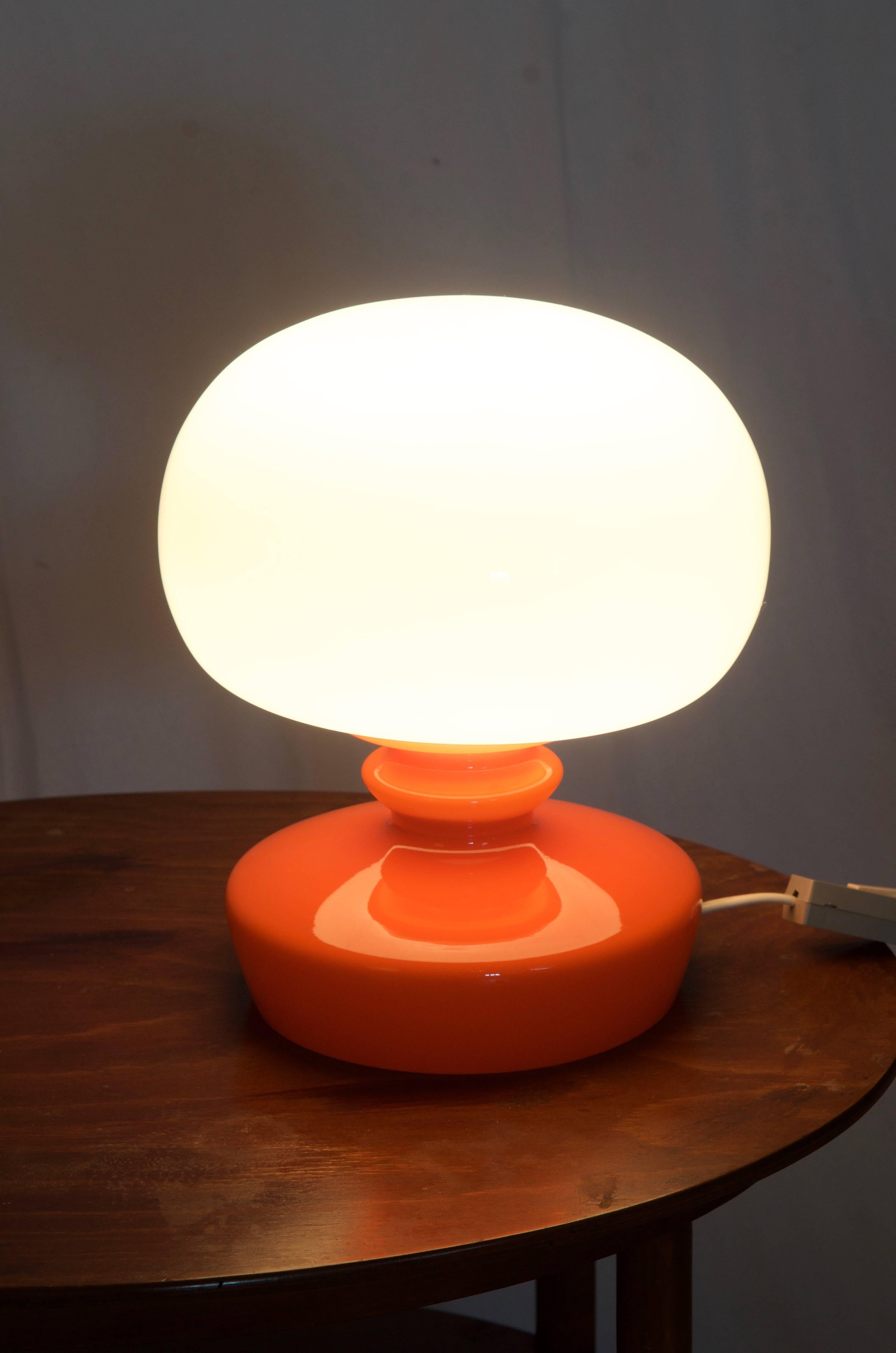 Glass Table Lamp from the 1970s In Excellent Condition In Vienna, AT