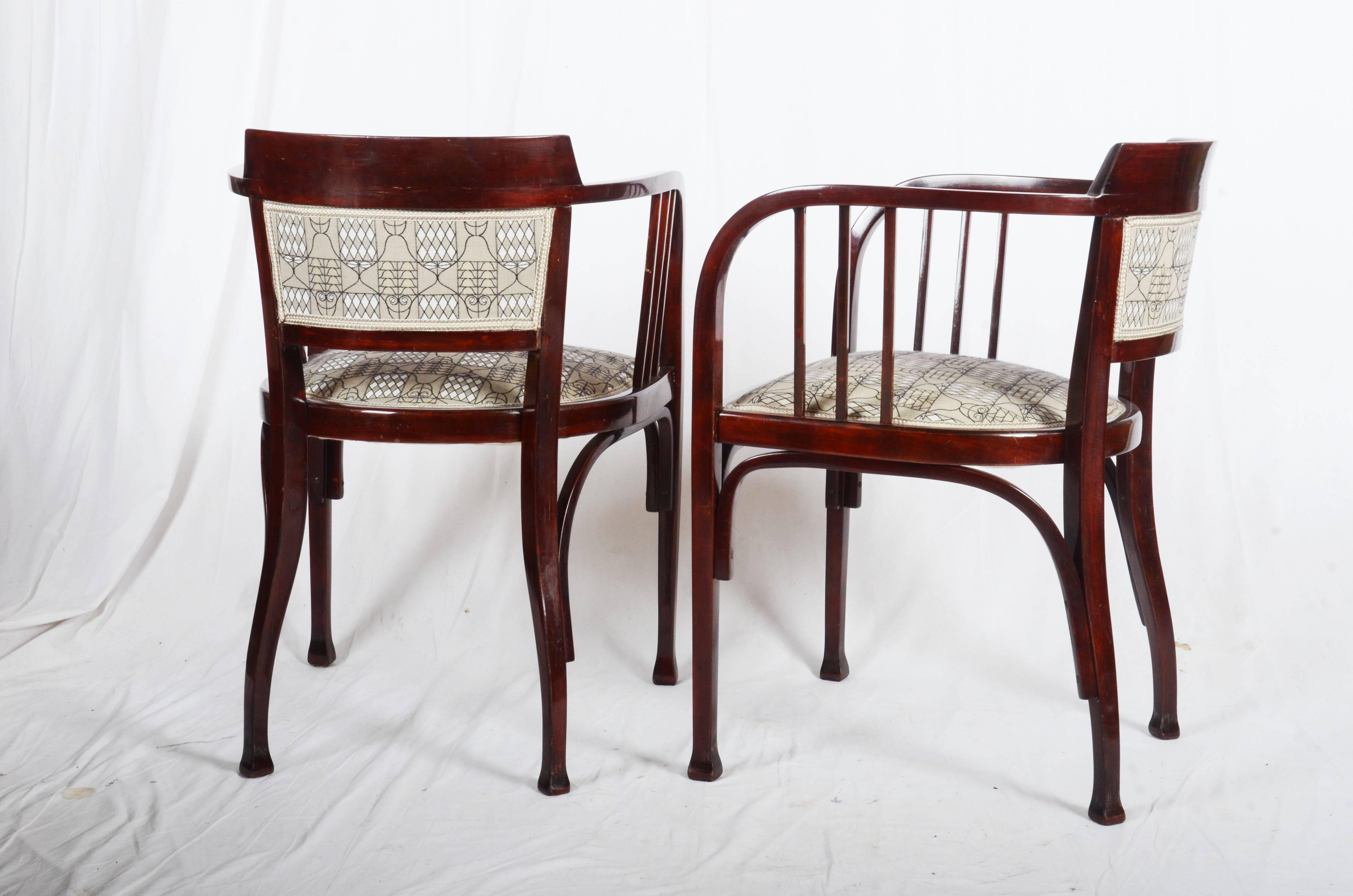 Vienna Secession Thonet Armchairs by Otto Wagner For Sale