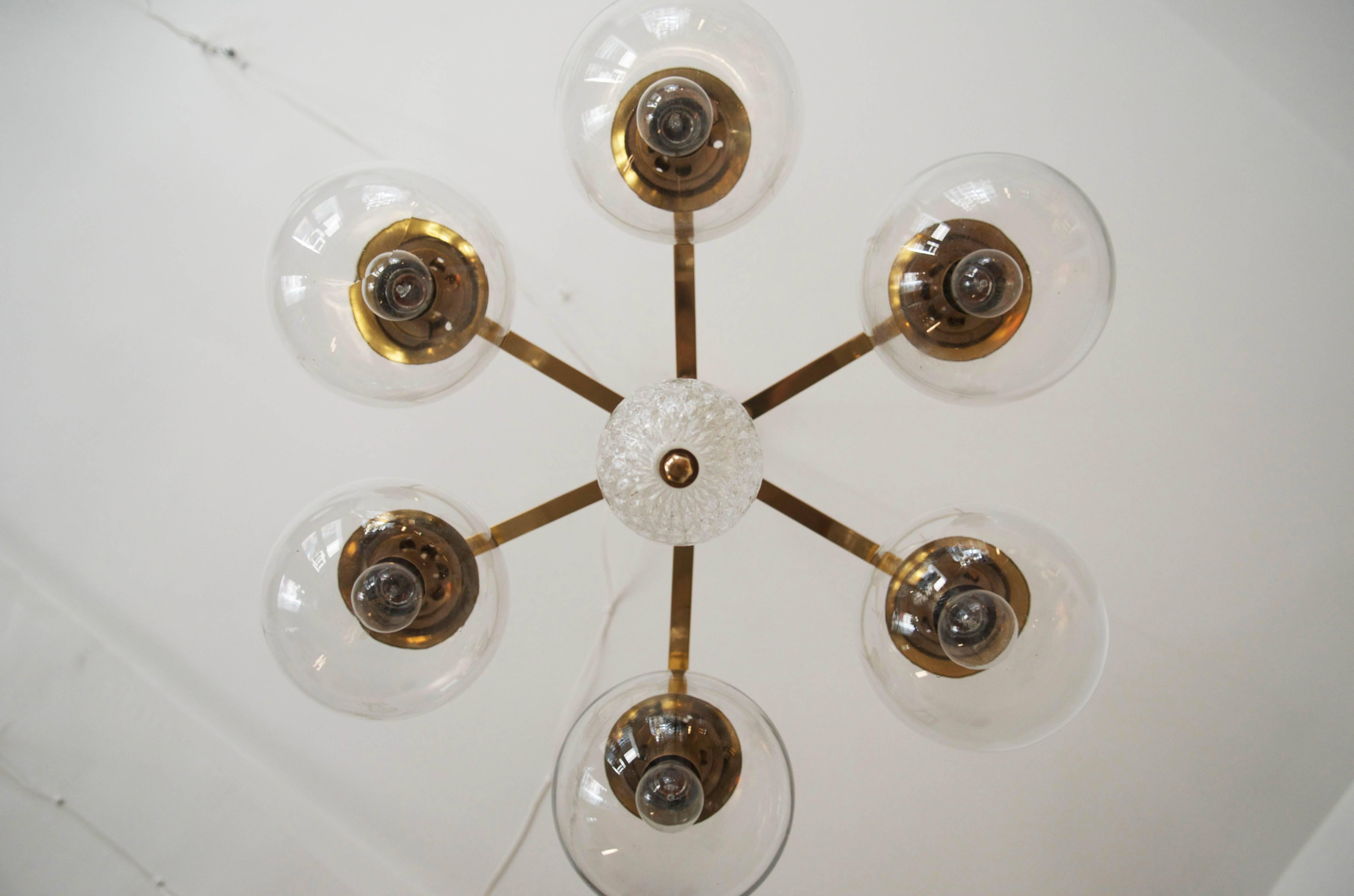 Large Chandelier with Hand Blow Crystal Glasses For Sale 1