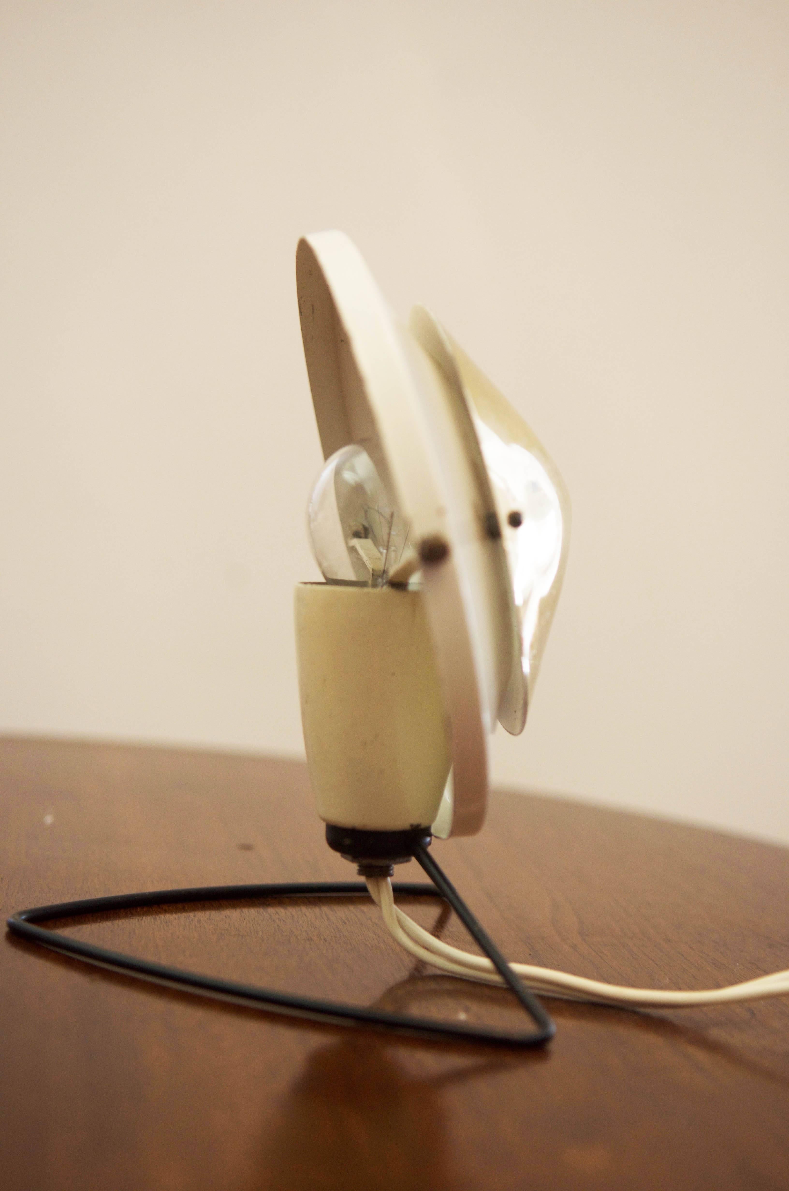 European White Mid-Century Table or Wall Lamp For Sale