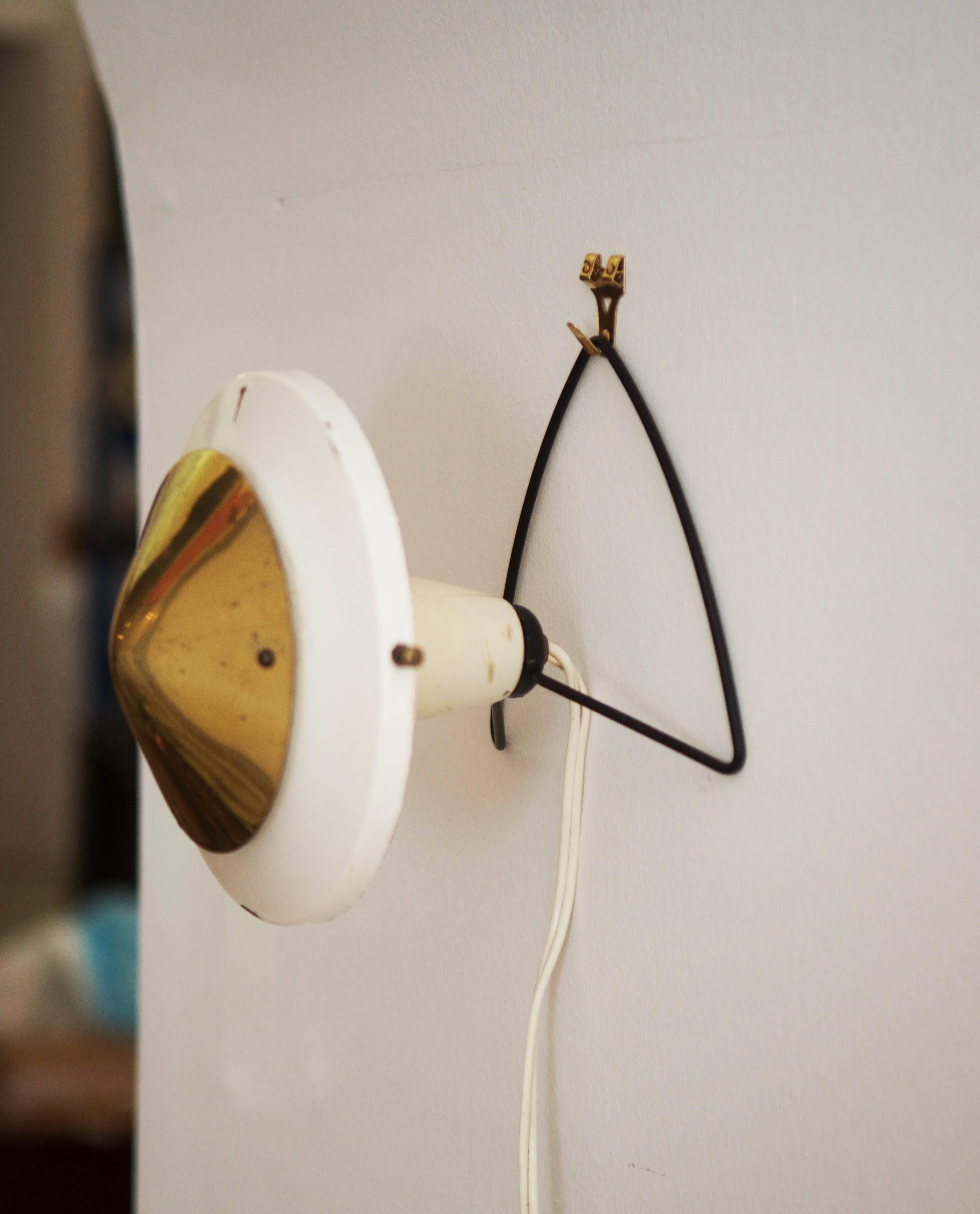 White Mid-Century Table or Wall Lamp For Sale 1