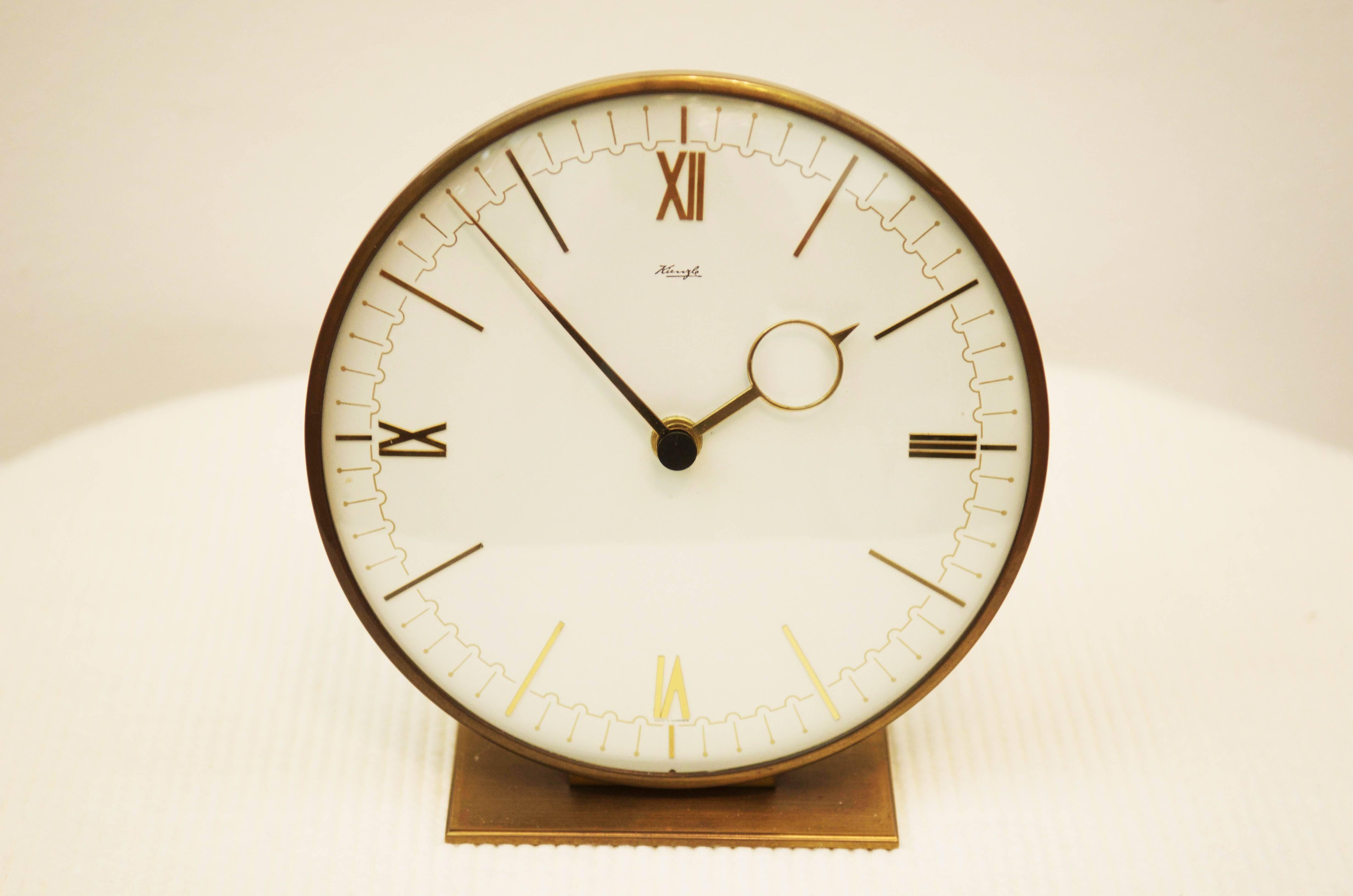 German Mid-Century Table Clock by Kienzle