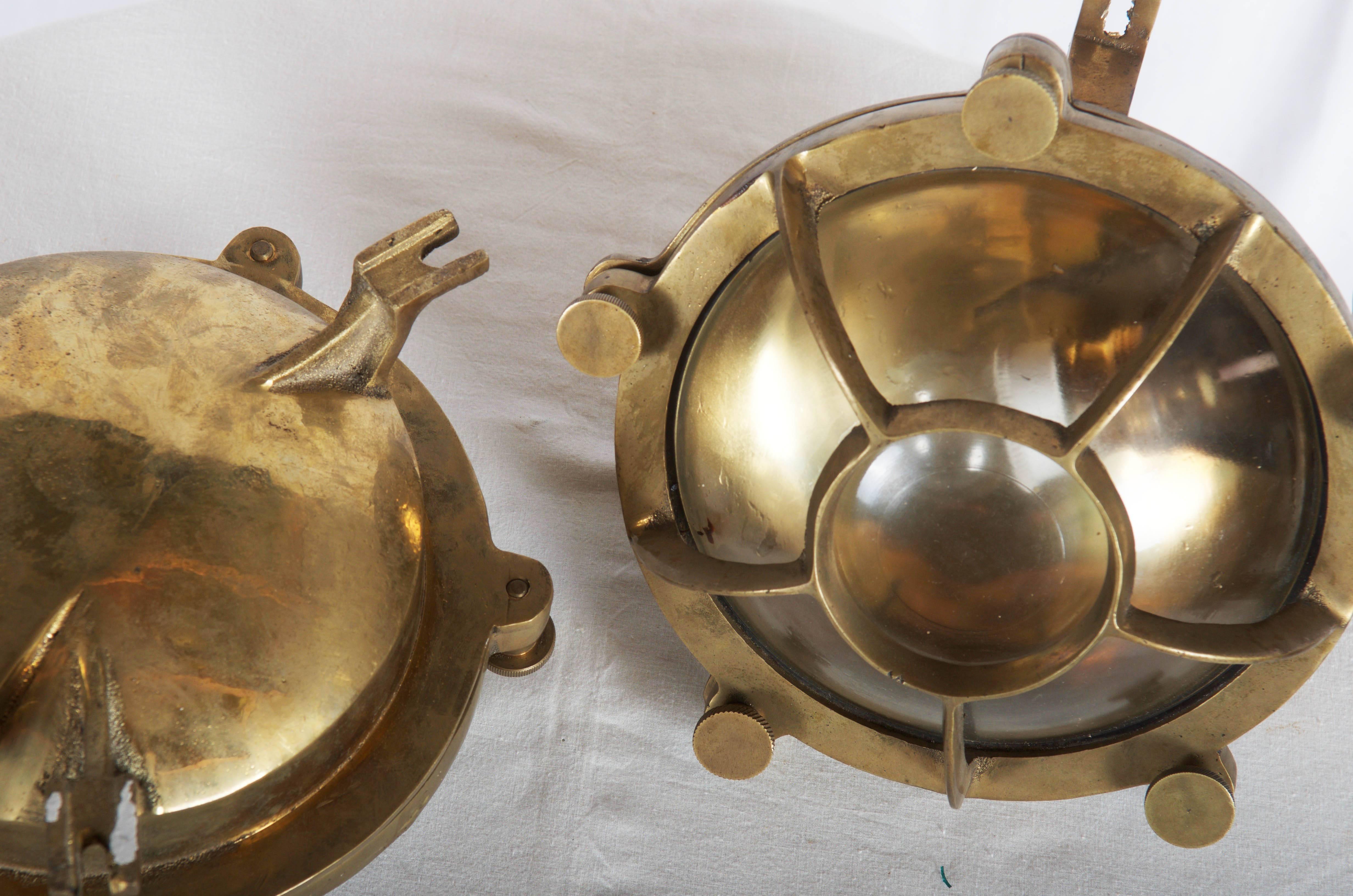 Danish Brass Factory Wall Lamp For Sale