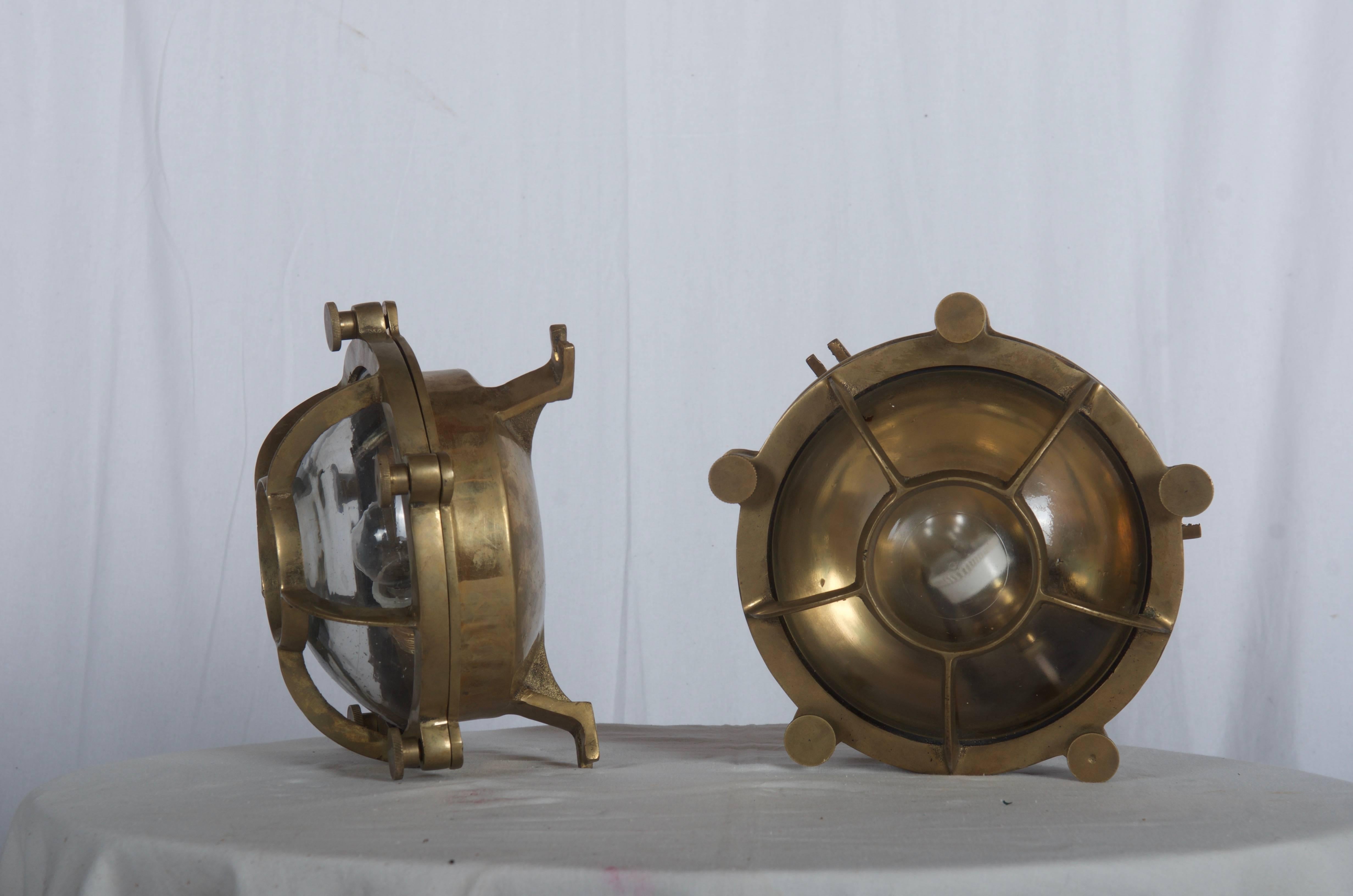 Brass Factory Wall Lamp For Sale 2