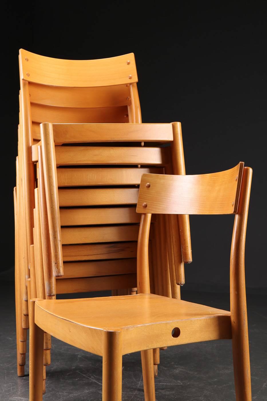 Mid-20th Century Peter Hvidt & Orla Mølgaard-Nielsen Dining Stackable Chairs Model Portex For Sale