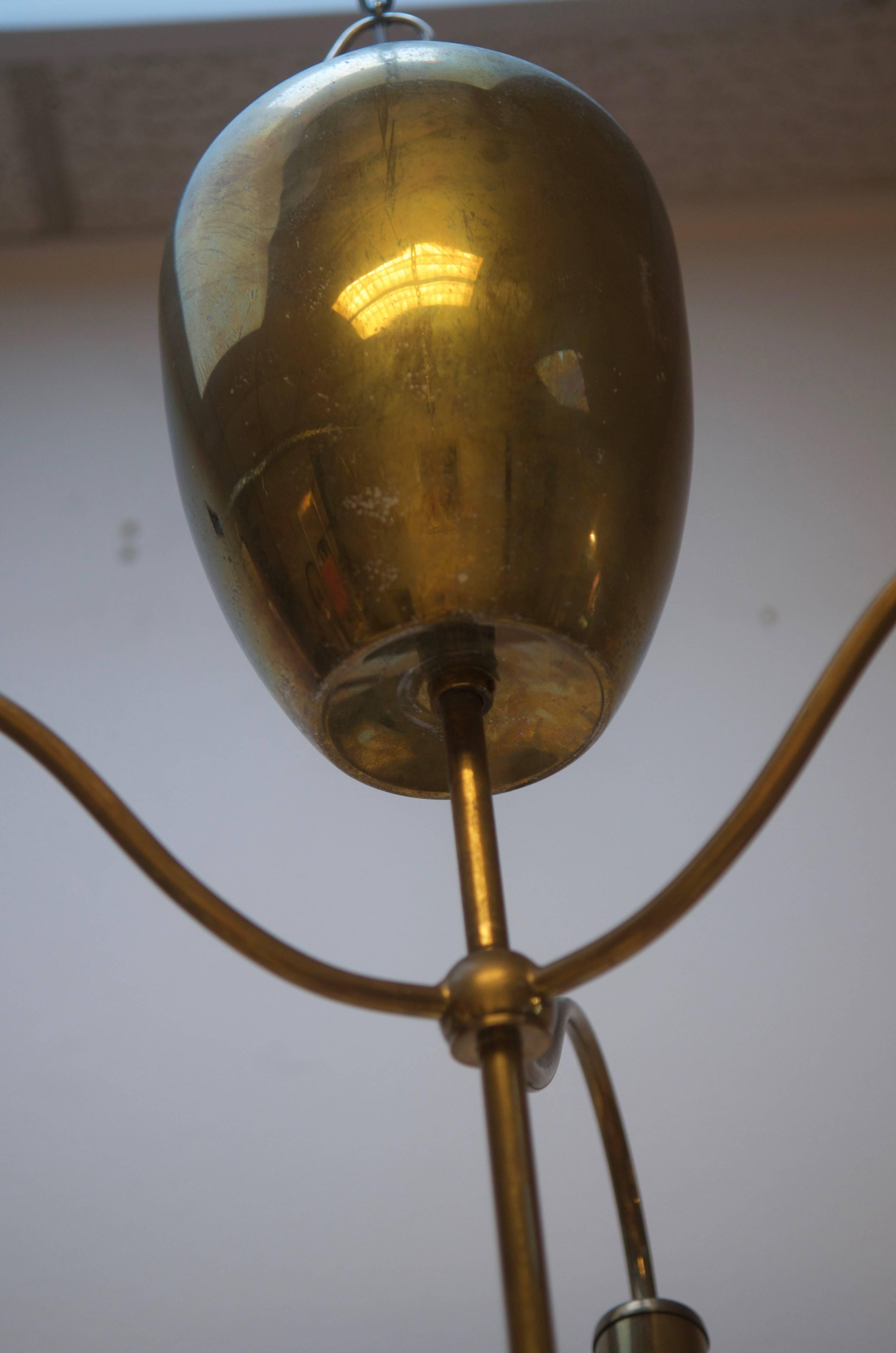 Bauhaus Tube Light Chandelier Attributed to Kaiser Leuchten 4