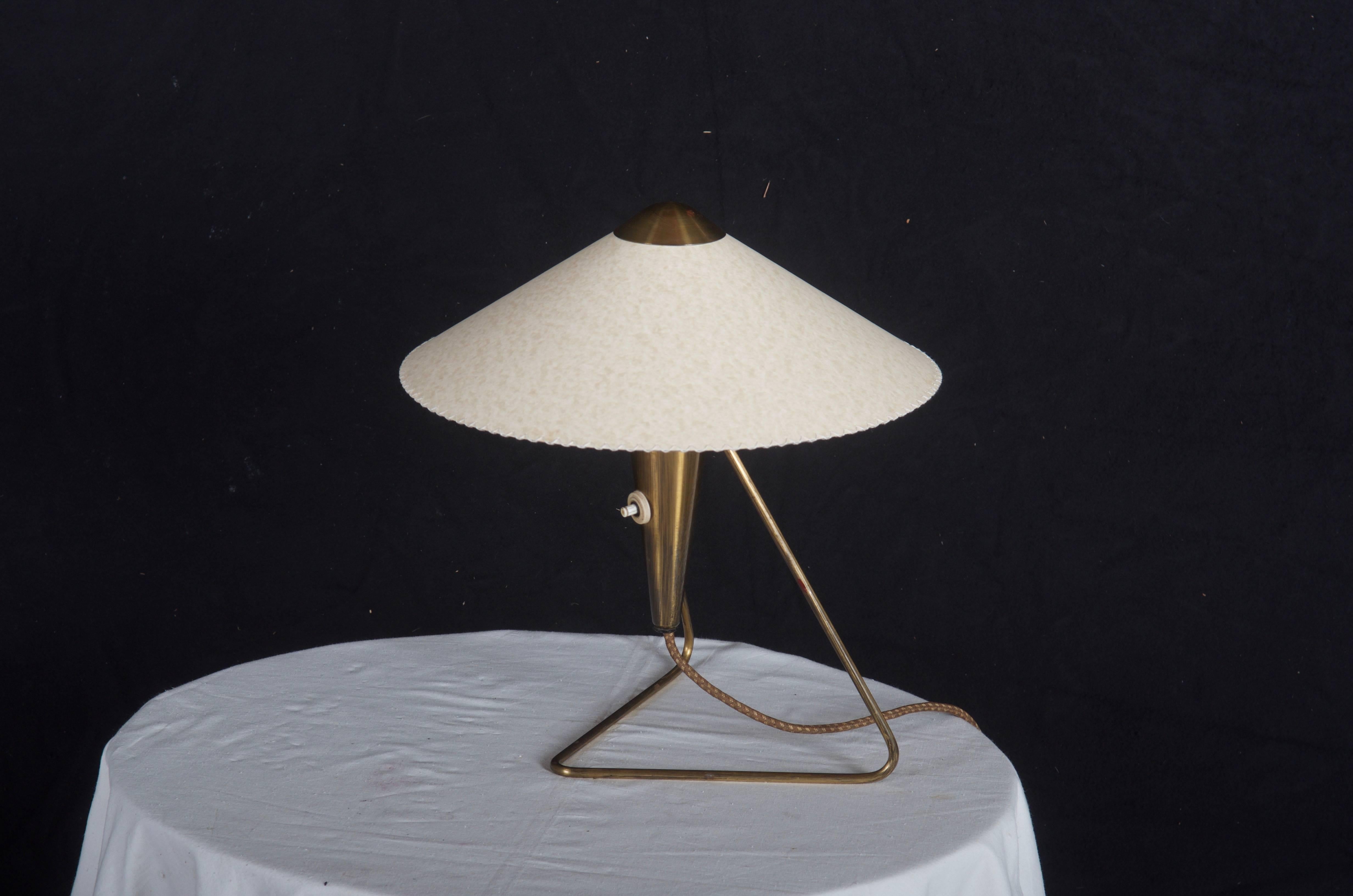 Brass Czech Modernist Desk Lamp by Helena Frantova for Okolo For Sale