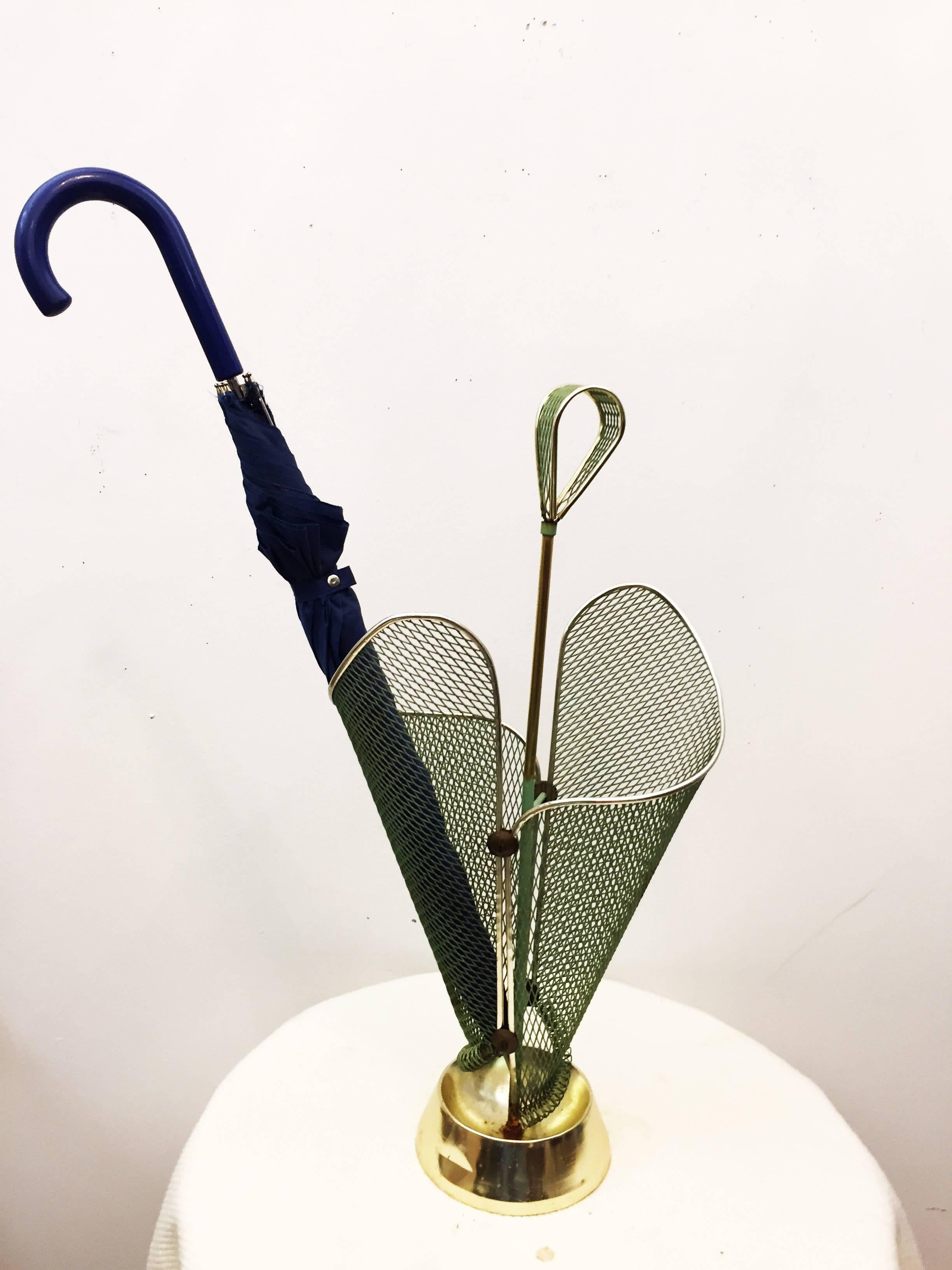 Mid-Century Green Italian Umbrella Stand For Sale 1