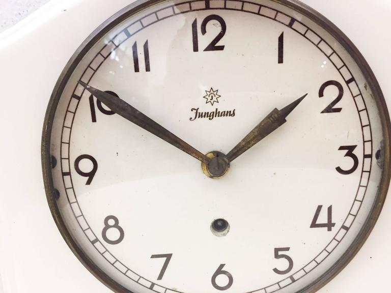 Mid-Century Ceramic Wall Clock by Junghans For Sale at 1stDibs