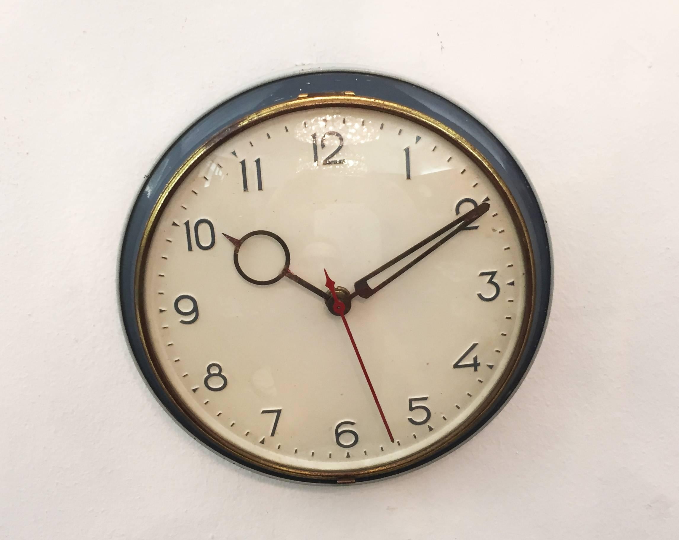 Mid-20th Century Factory or Workshop Wall Clock Attributed to Kienzle