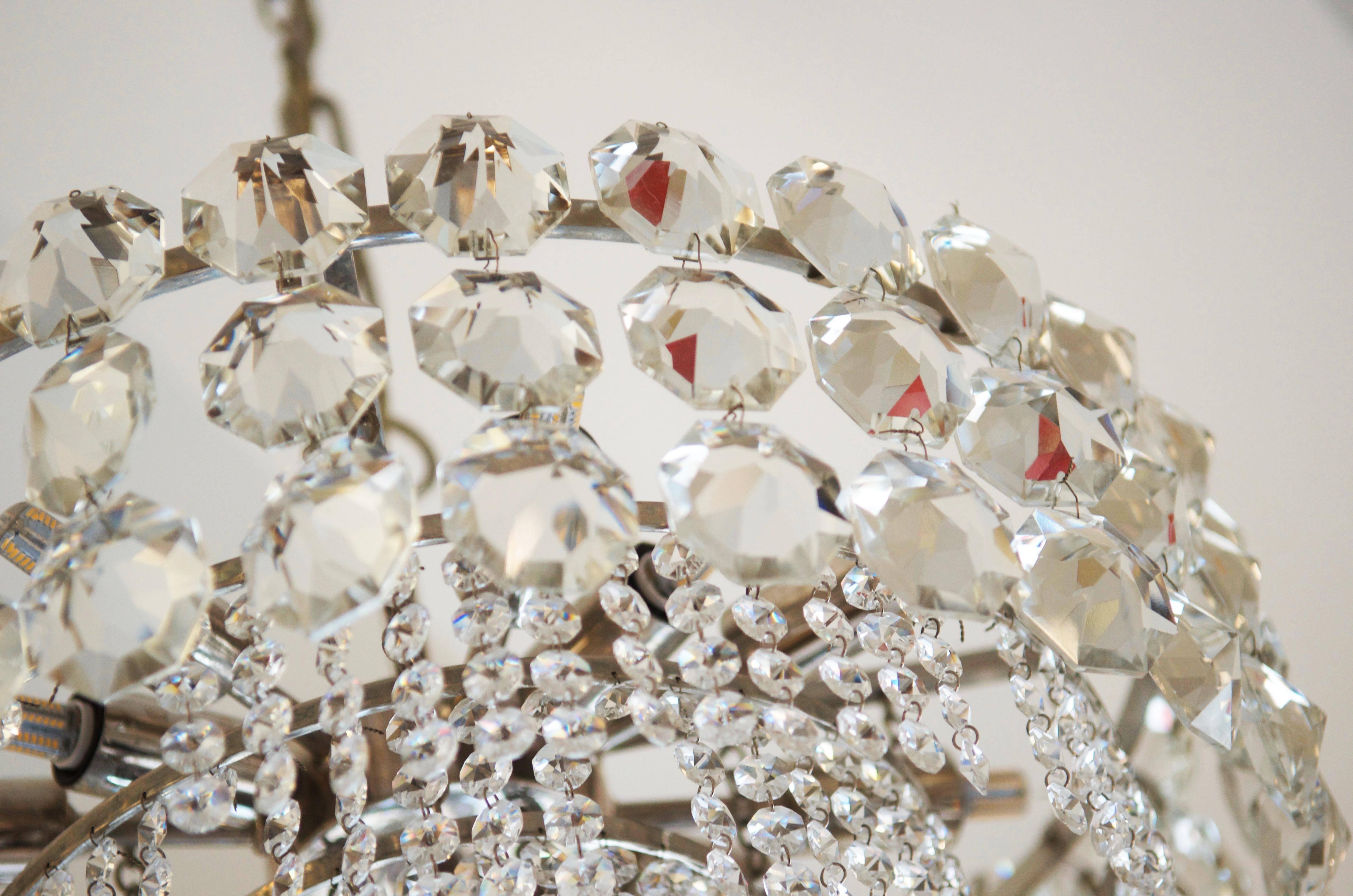 Atemberaubender großer Kristallglas-Kronleuchter von Bakalowits (Moderne der Mitte des Jahrhunderts) im Angebot