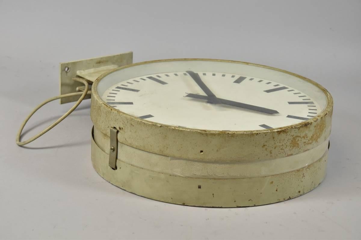 Siemens Halske Double Faced Train Station Clock In Good Condition In Vienna, AT