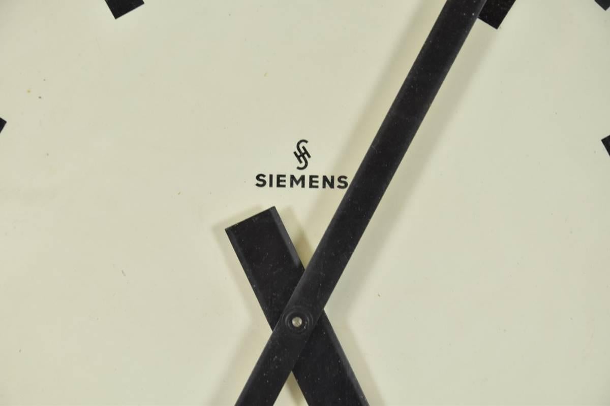Glass Siemens Halske Double Faced Train Station Clock