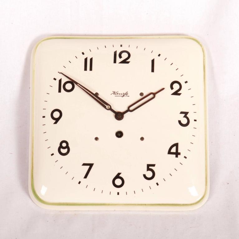 Kienzle Art Deco Ceramic Wall Clock, 1930s at 1stDibs