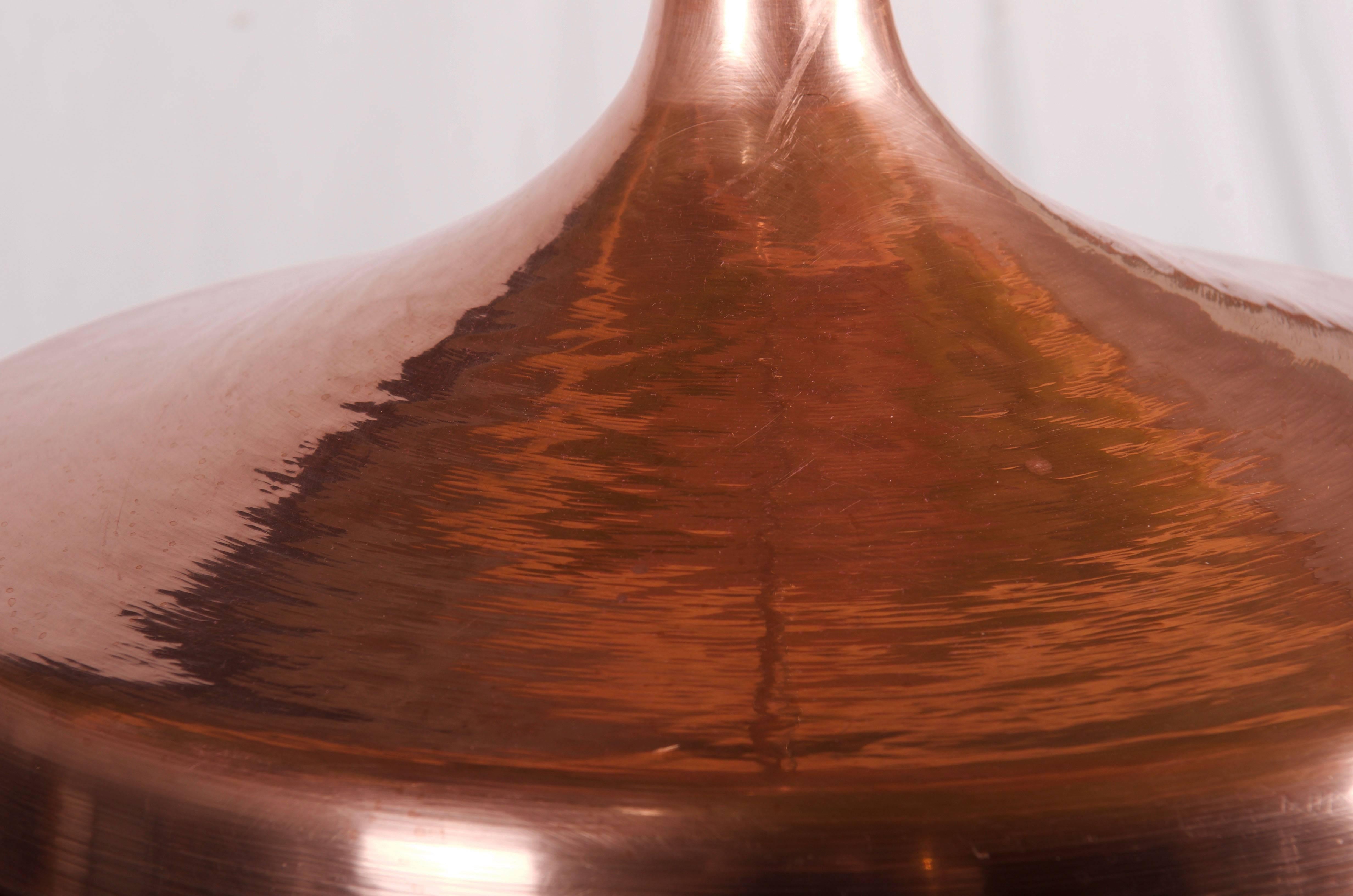 Danish Beautiful Hammered Copper Pendant For Sale
