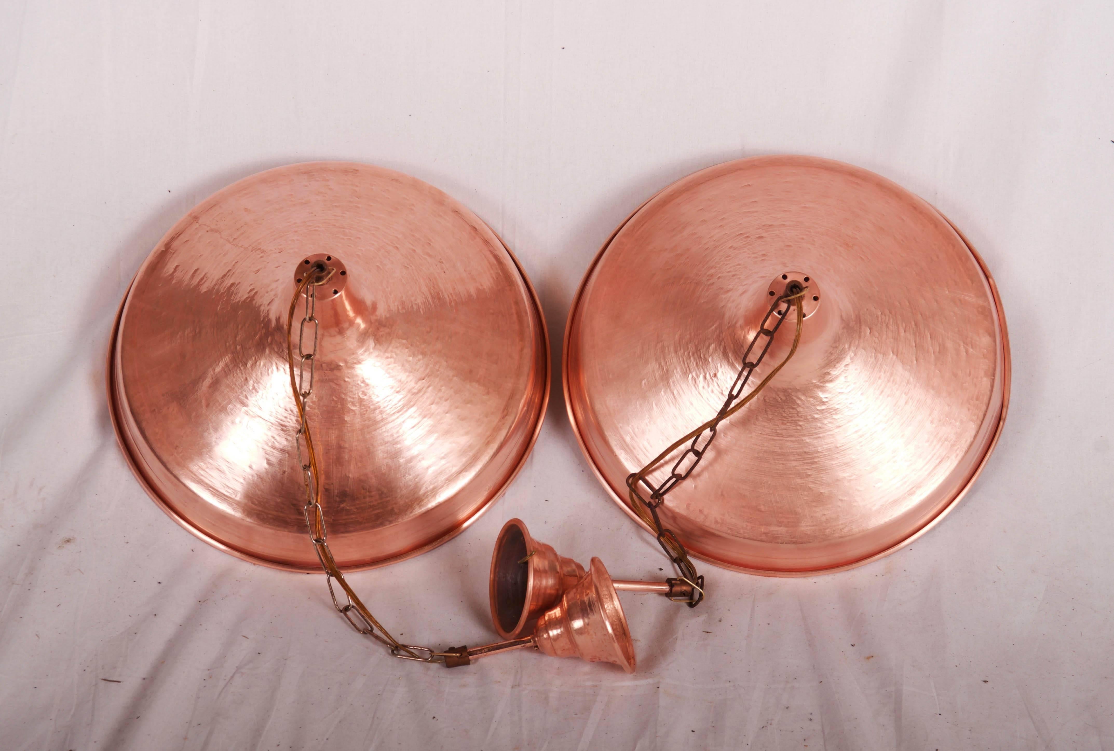 large copper pendant light
