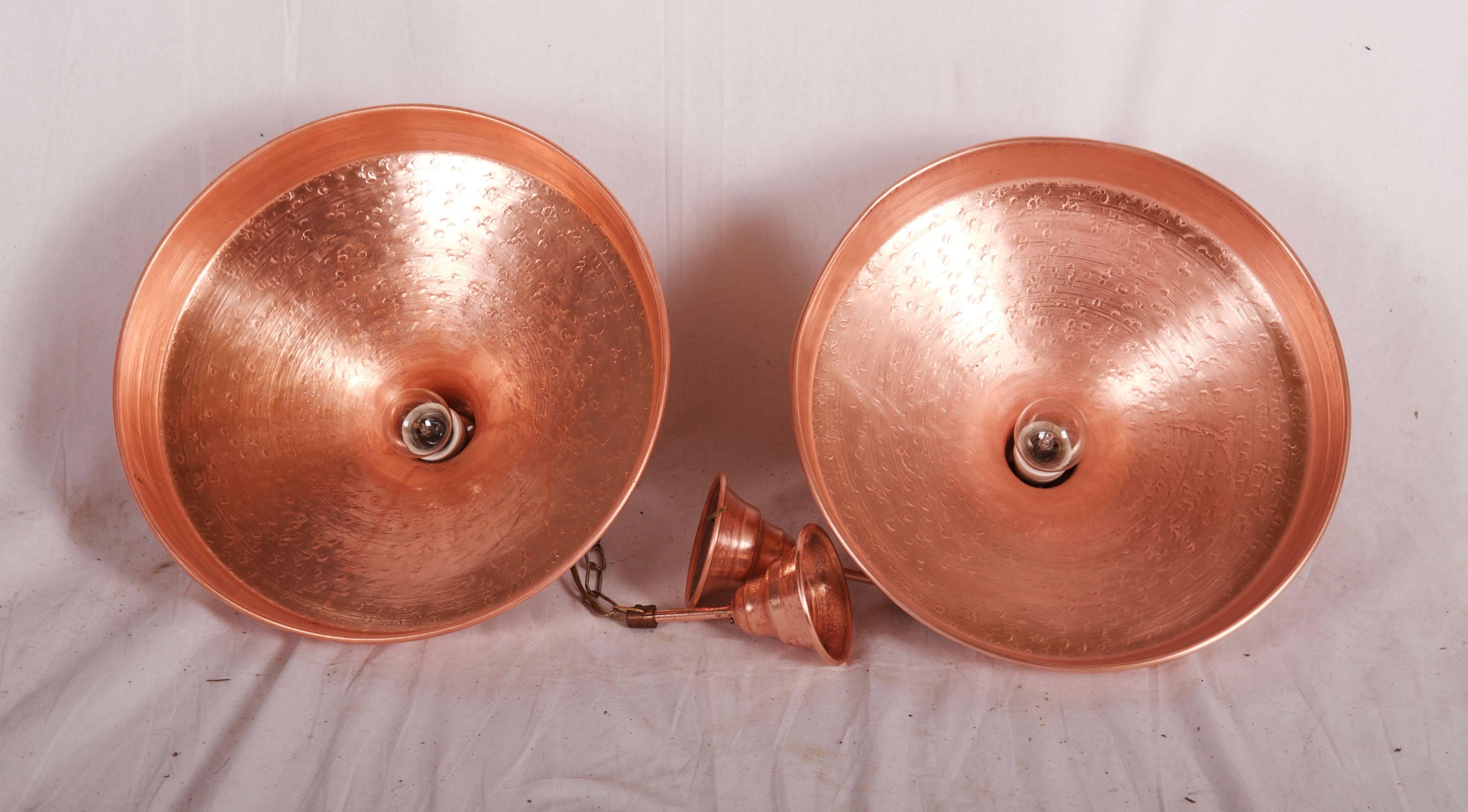 hammered copper pendant lights
