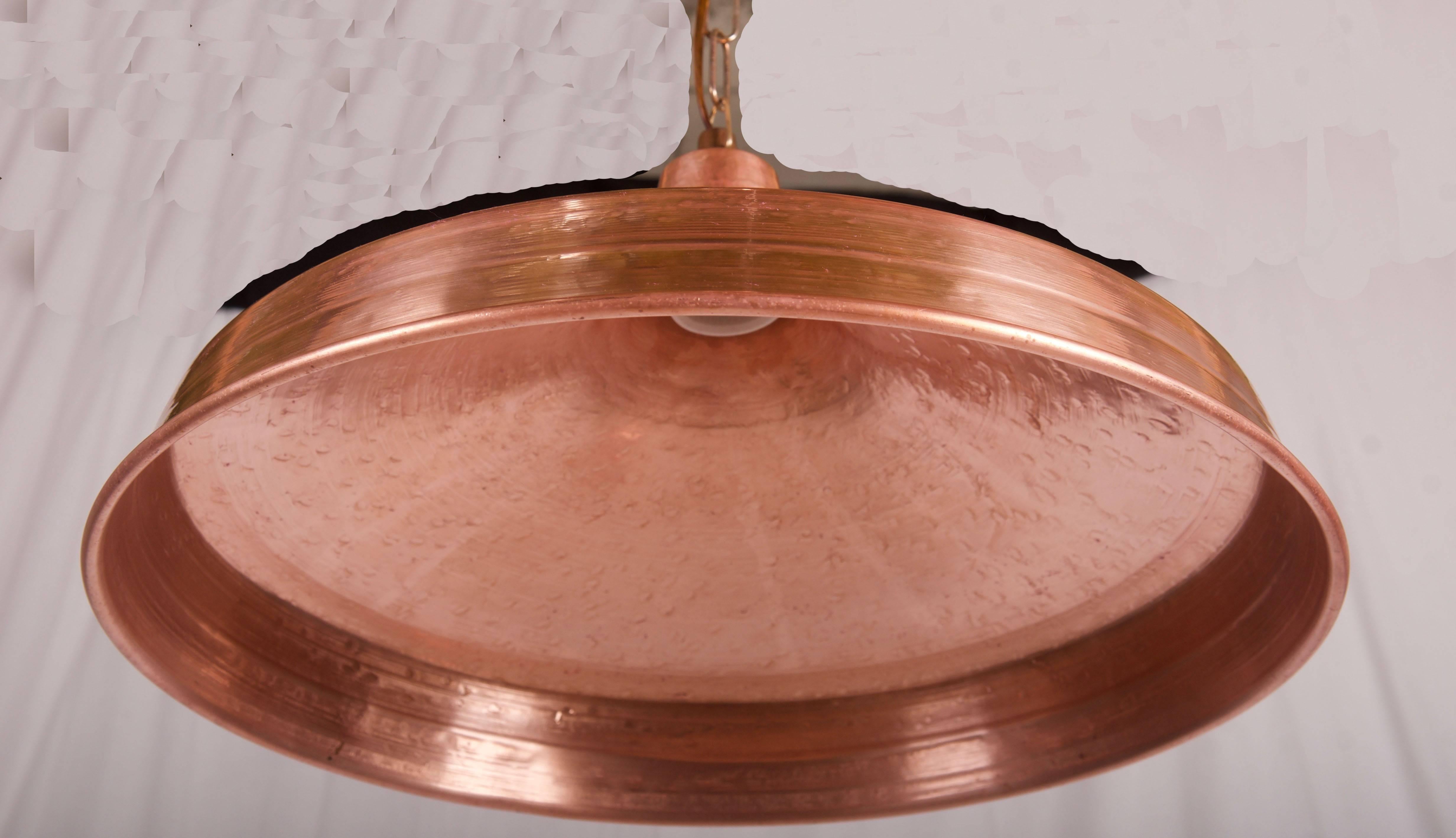 hammered copper ceiling light
