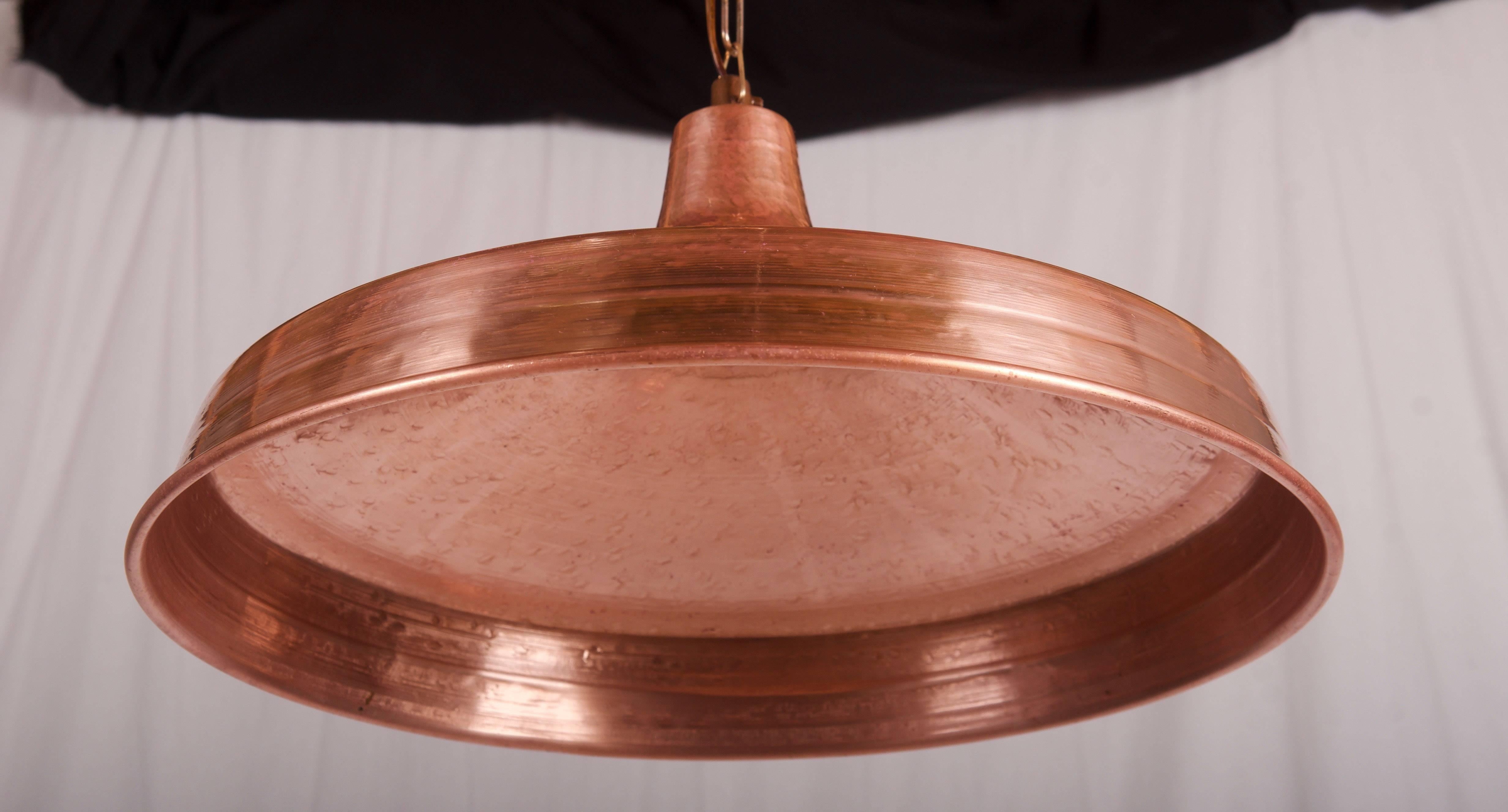Mid-Century Modern Mid-Century Hammered Copper Pendant Light