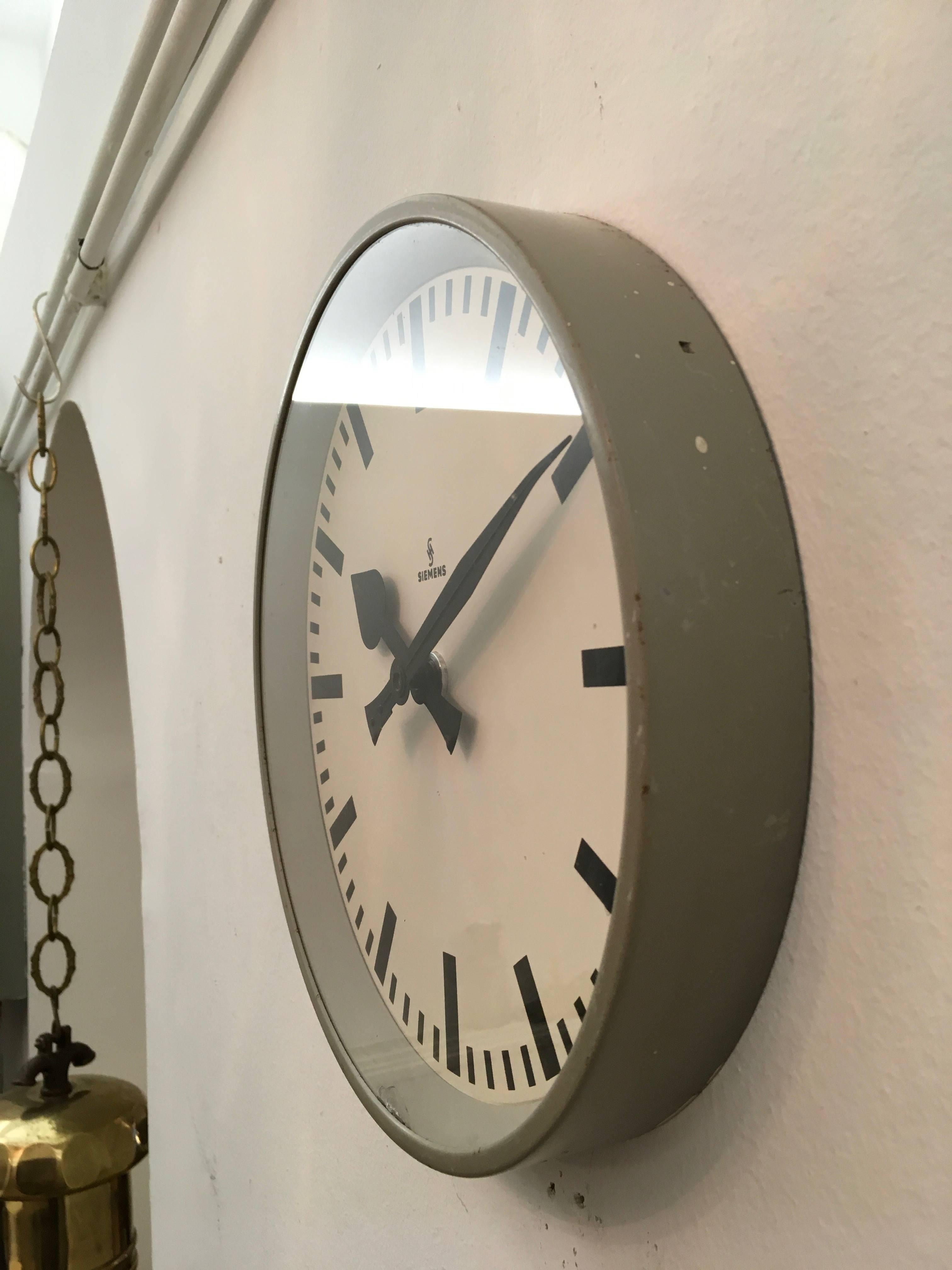 Mid-20th Century Siemens Factory or Workshop Wall Clock